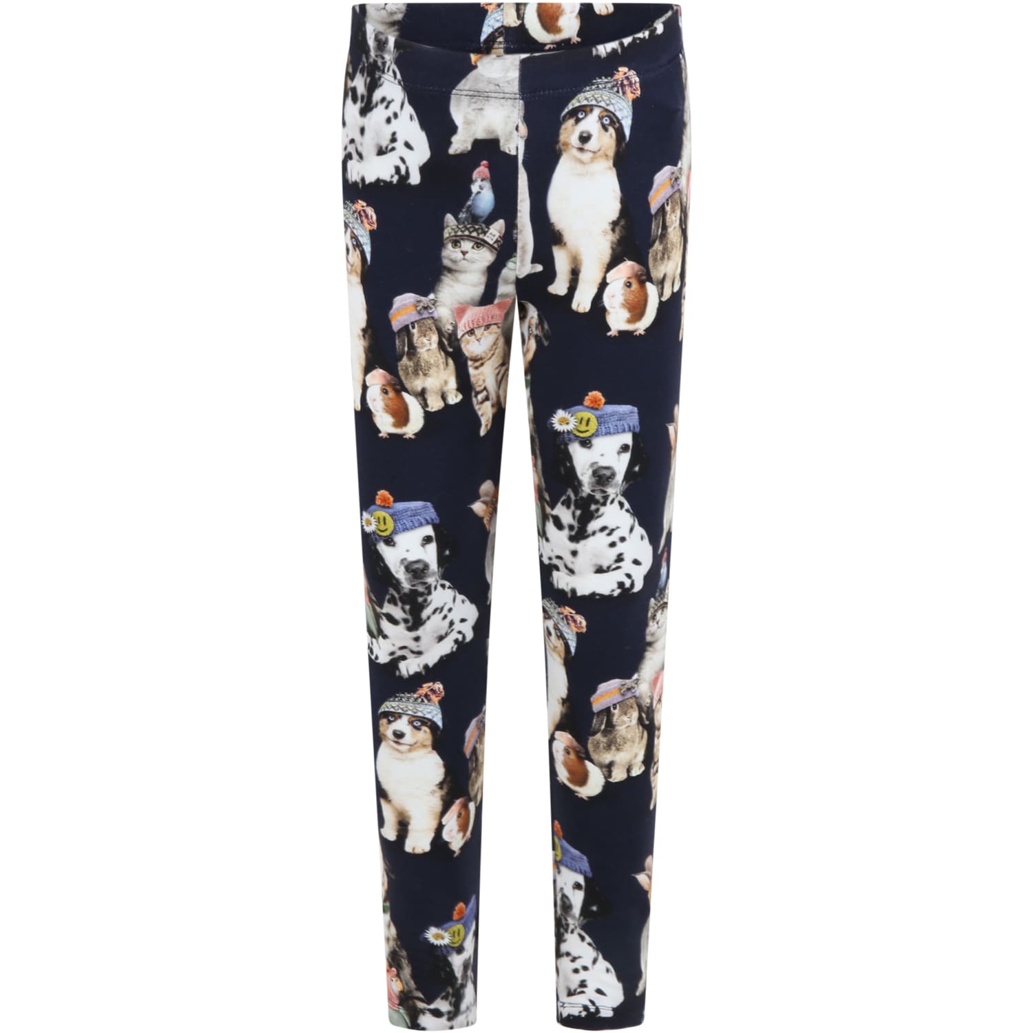 Molo Blue Leggings For Girl With Animals