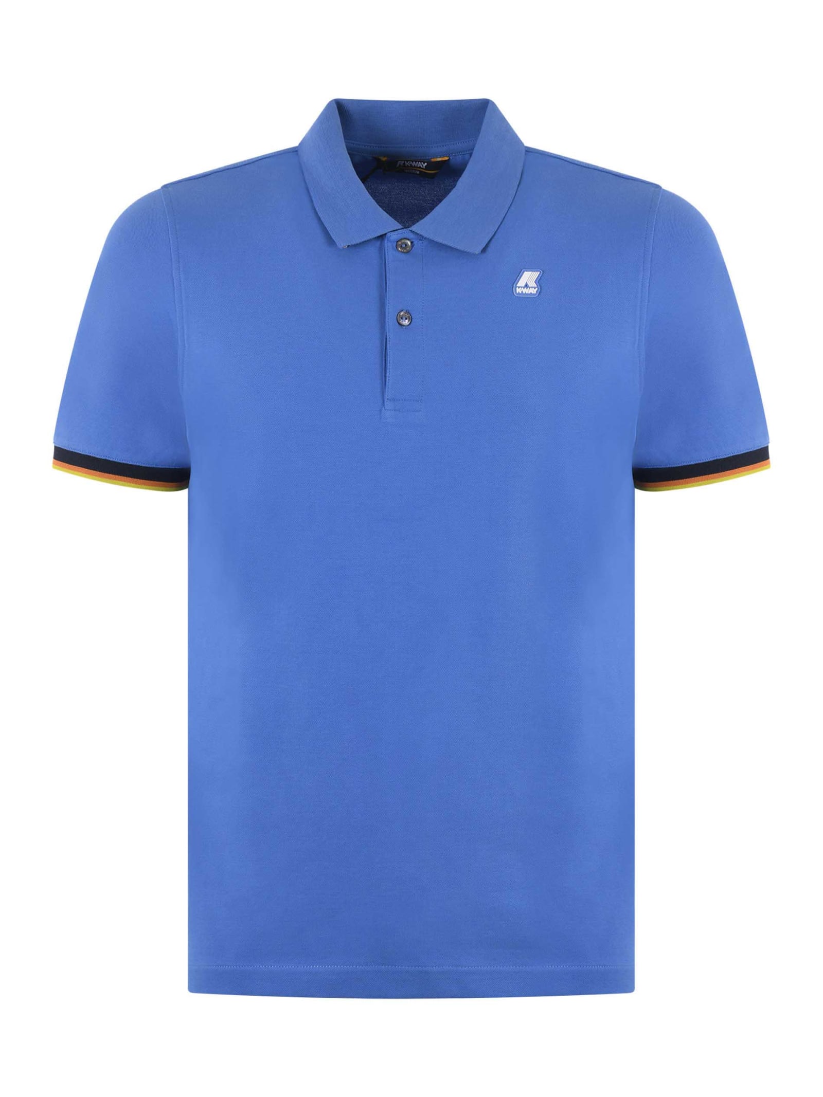 Shop K-way Polo Shirt In Clear Blue