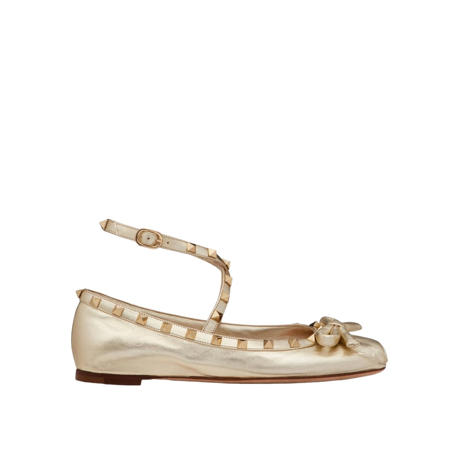 Shop Valentino Garavani Ballerina Flats In Gold