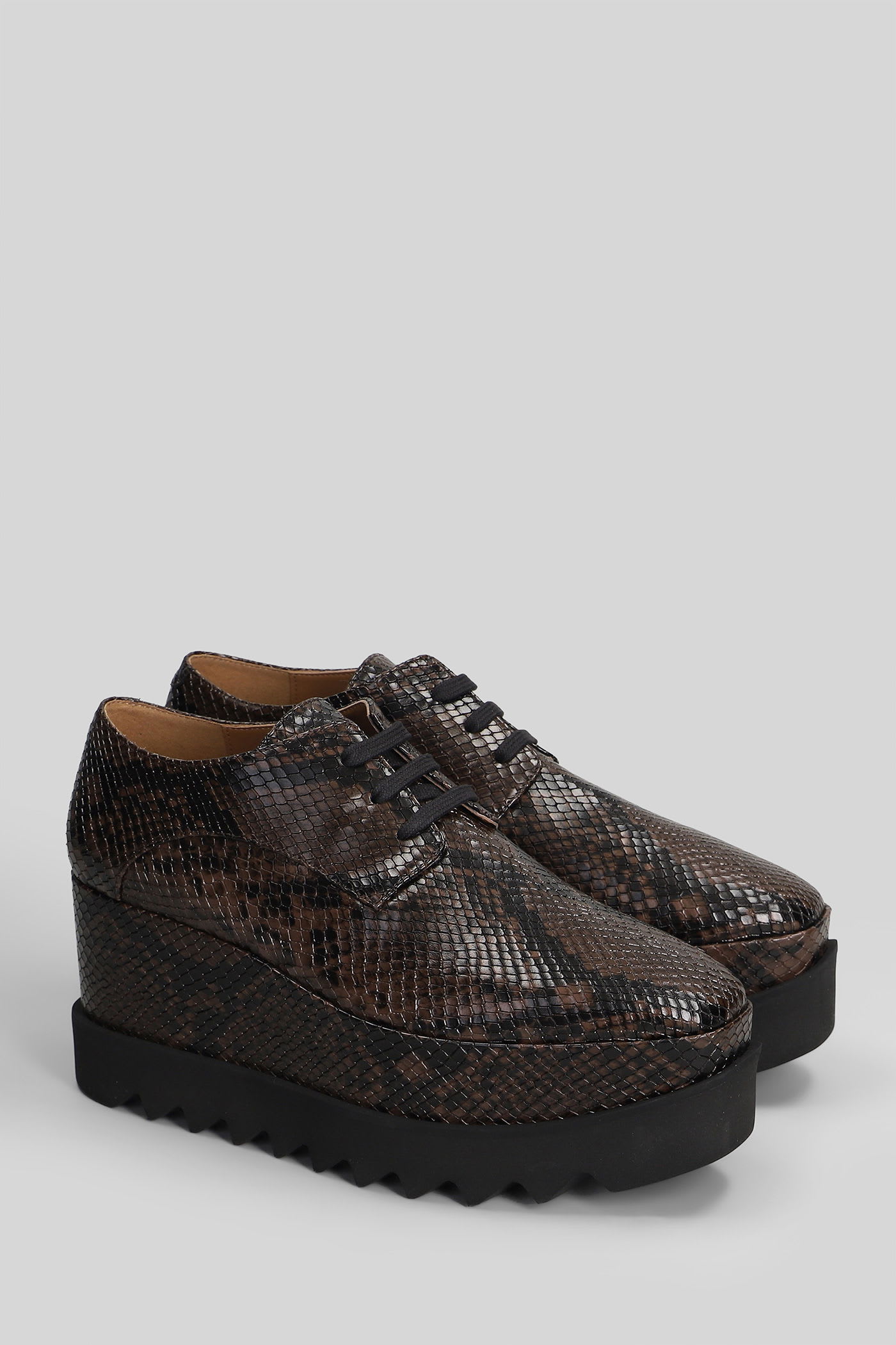 Stella Mccartney Sneakelyse Sneakers In Python Print Polyuretan In Brown