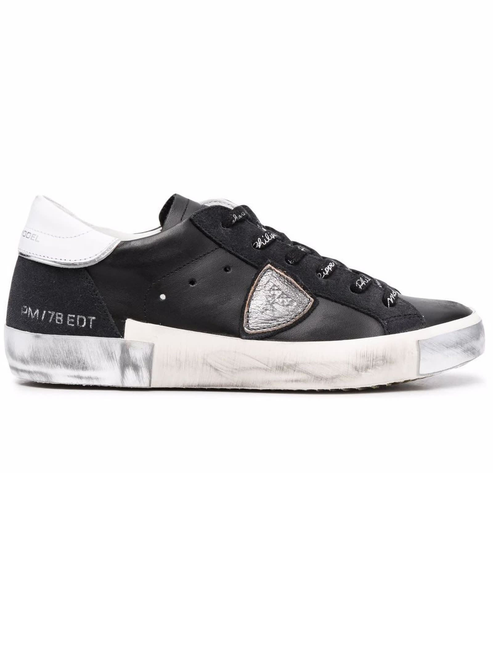 Philippe Model Black Leather Prsx Sneakers