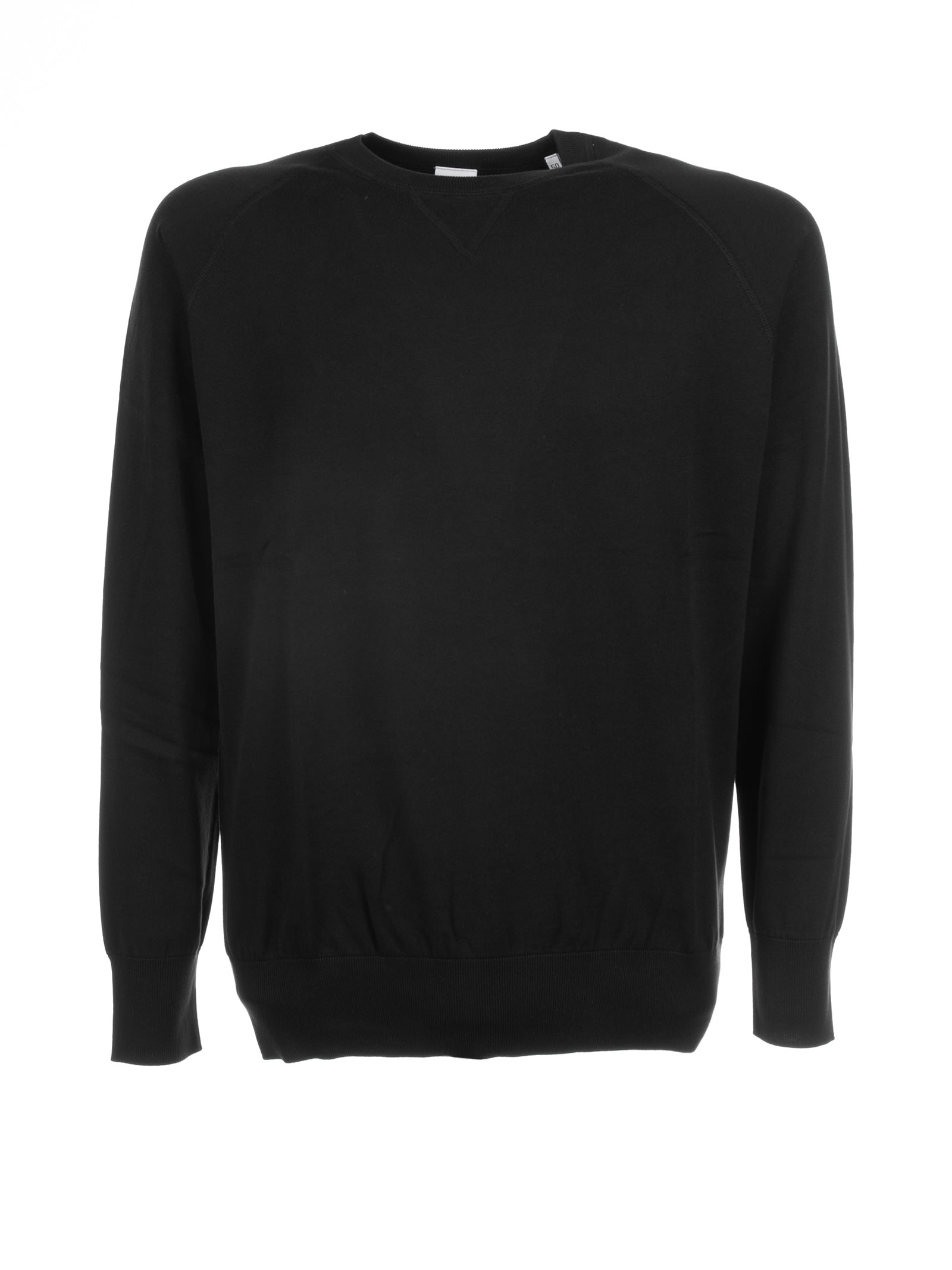 Shop Aspesi Black Crew-neck Sweater In Nero