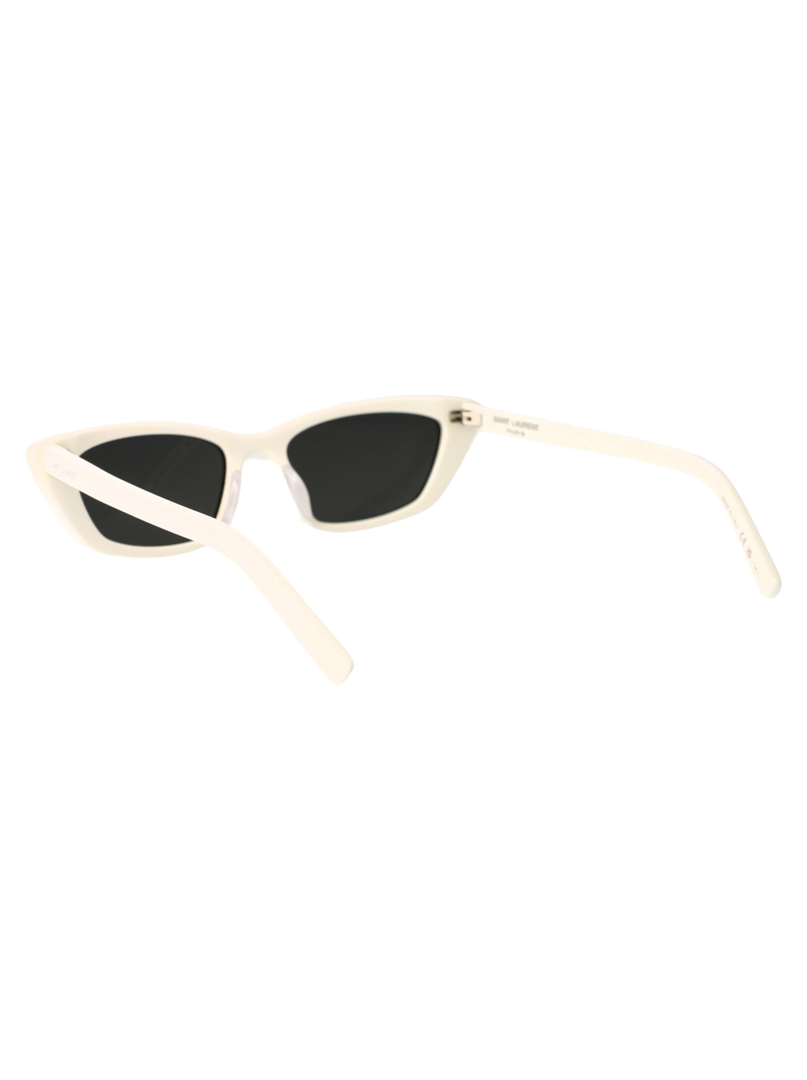 Shop Saint Laurent Sl 277 Sunglasses In 011 White White Grey