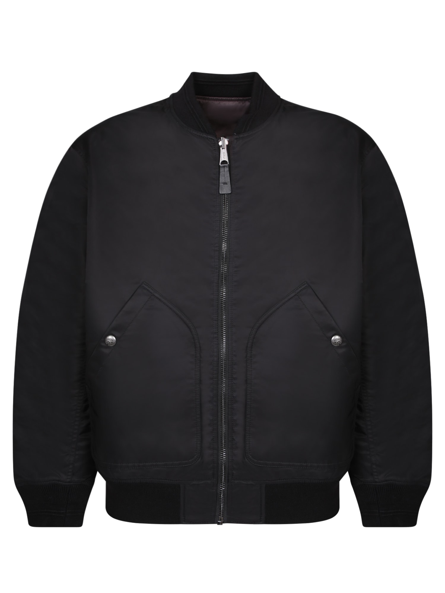 Shop Diesel Black Nylon Bomber Jacket