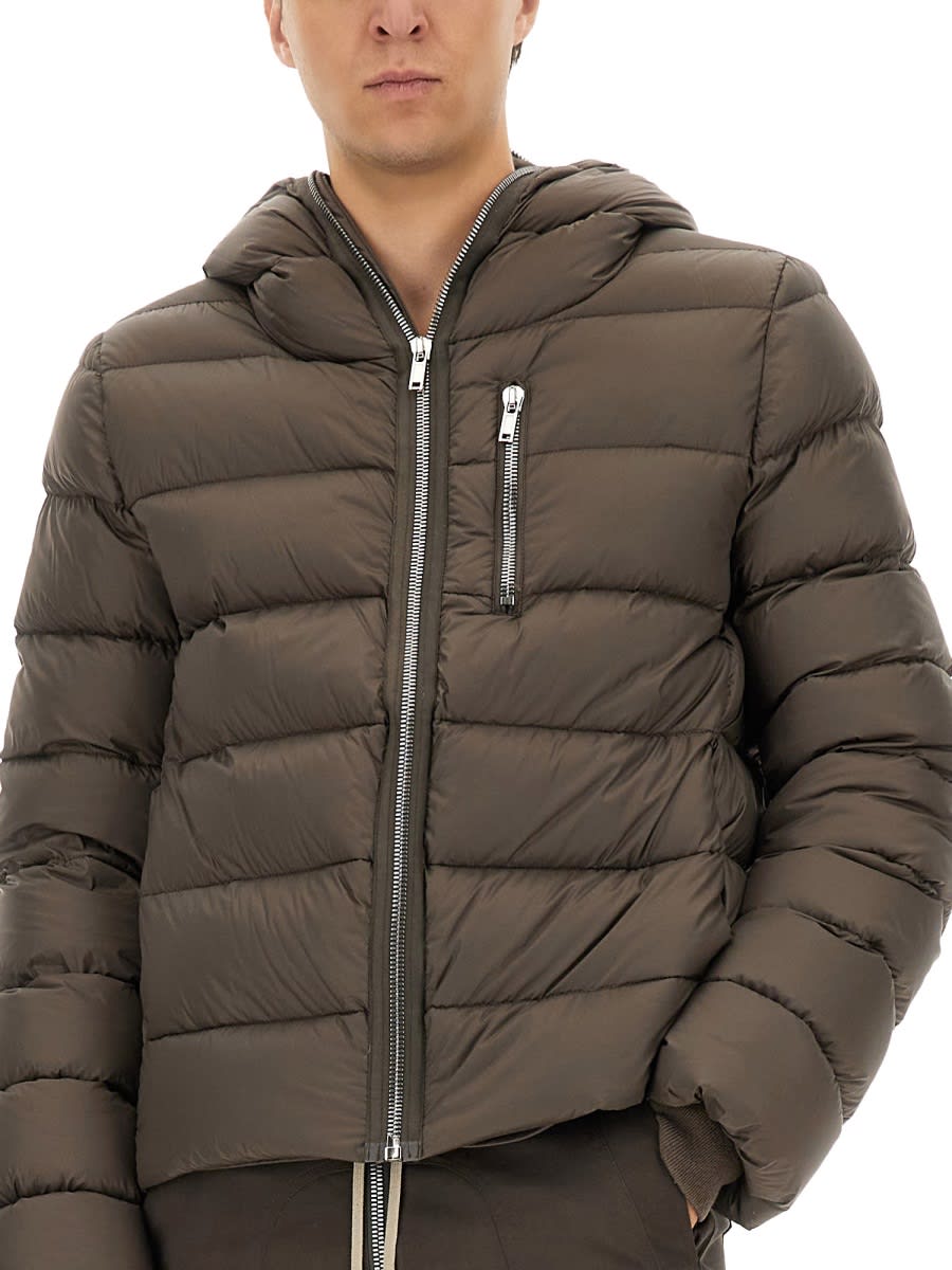 Rick Owens Gimp Padded Down Jacket In Re-nylon In Brown