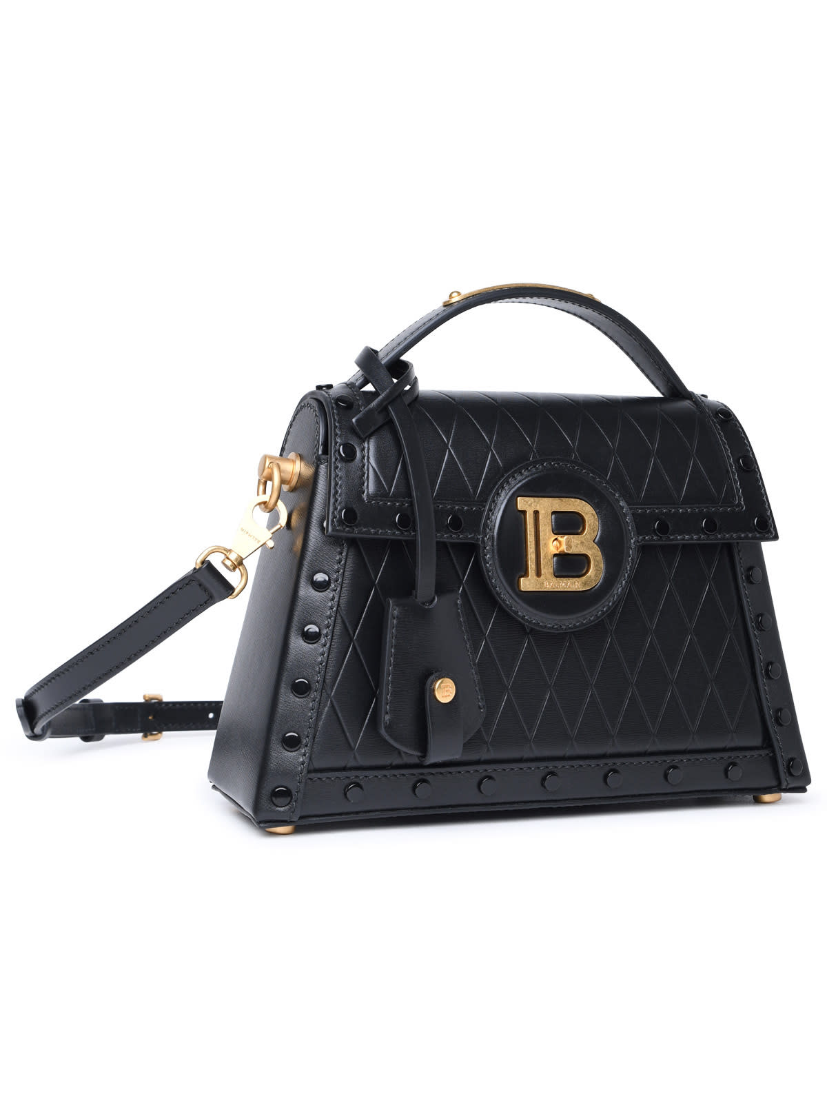 Shop Balmain B-buzz Dynasty Black Leather Bag