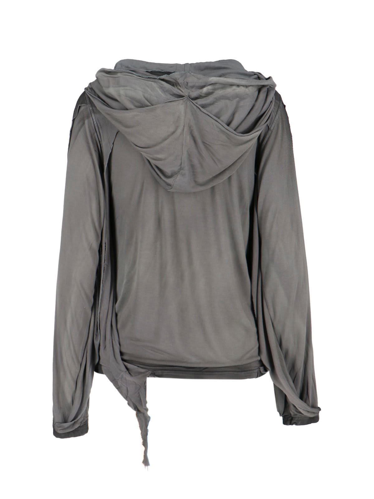 Shop Diesel Logo Detailed Hooded Top In Grigio