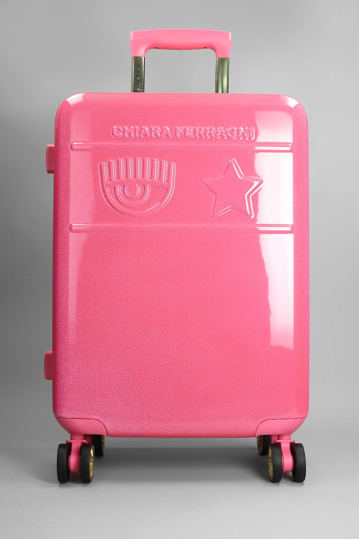 Chiara Ferragni Trolley In Rose-pink Acrylic