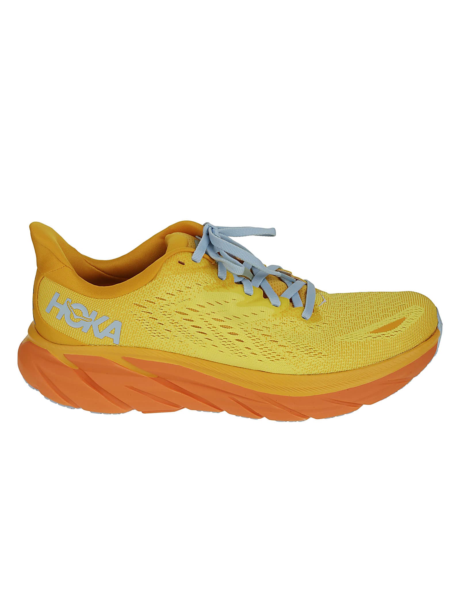 Hoka One One Clifton 8 Rubber-trimmed Mesh Running Sneakers In Yellow ...