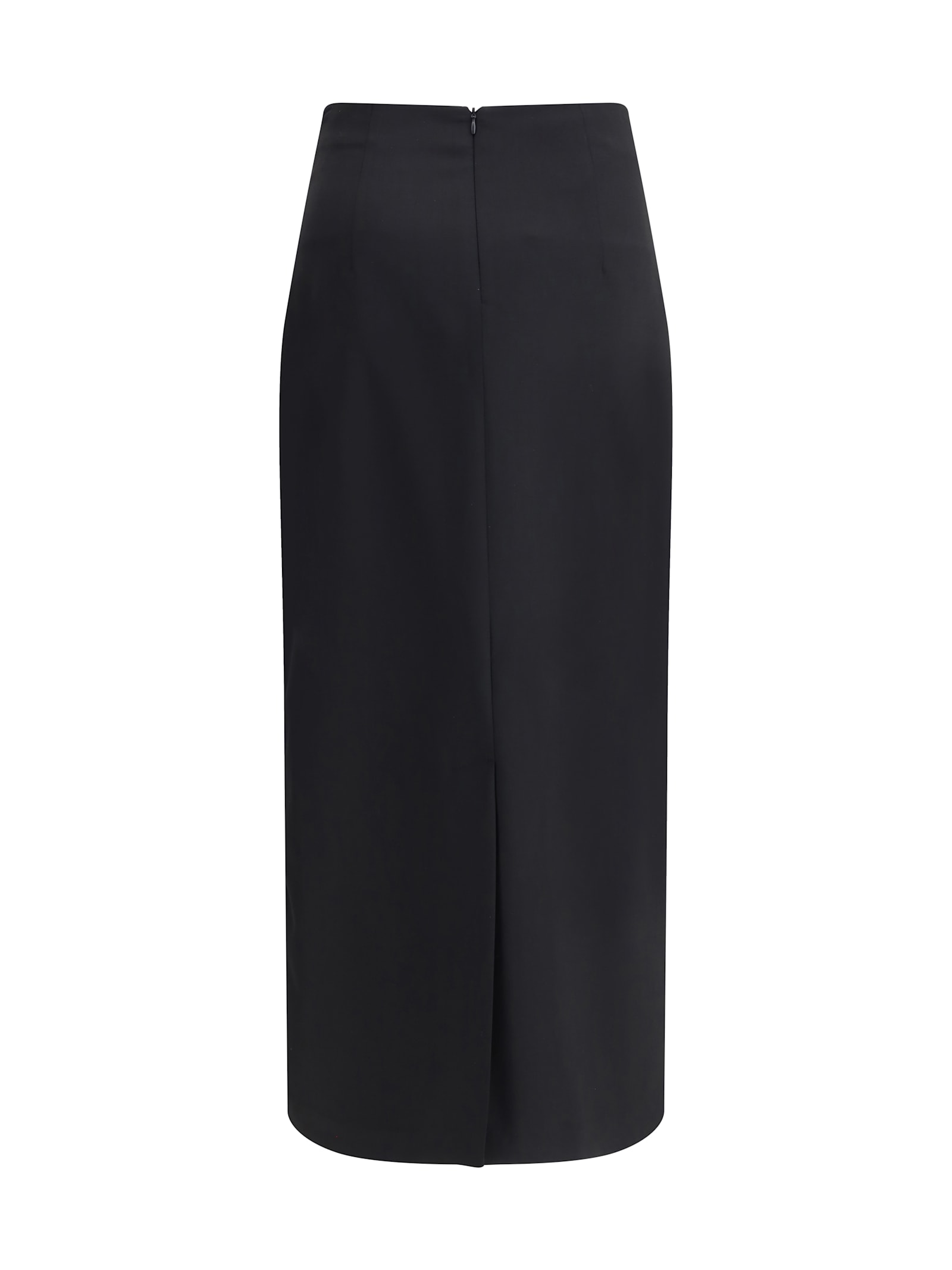 Shop Lardini Virgin Wool Midi Skirt