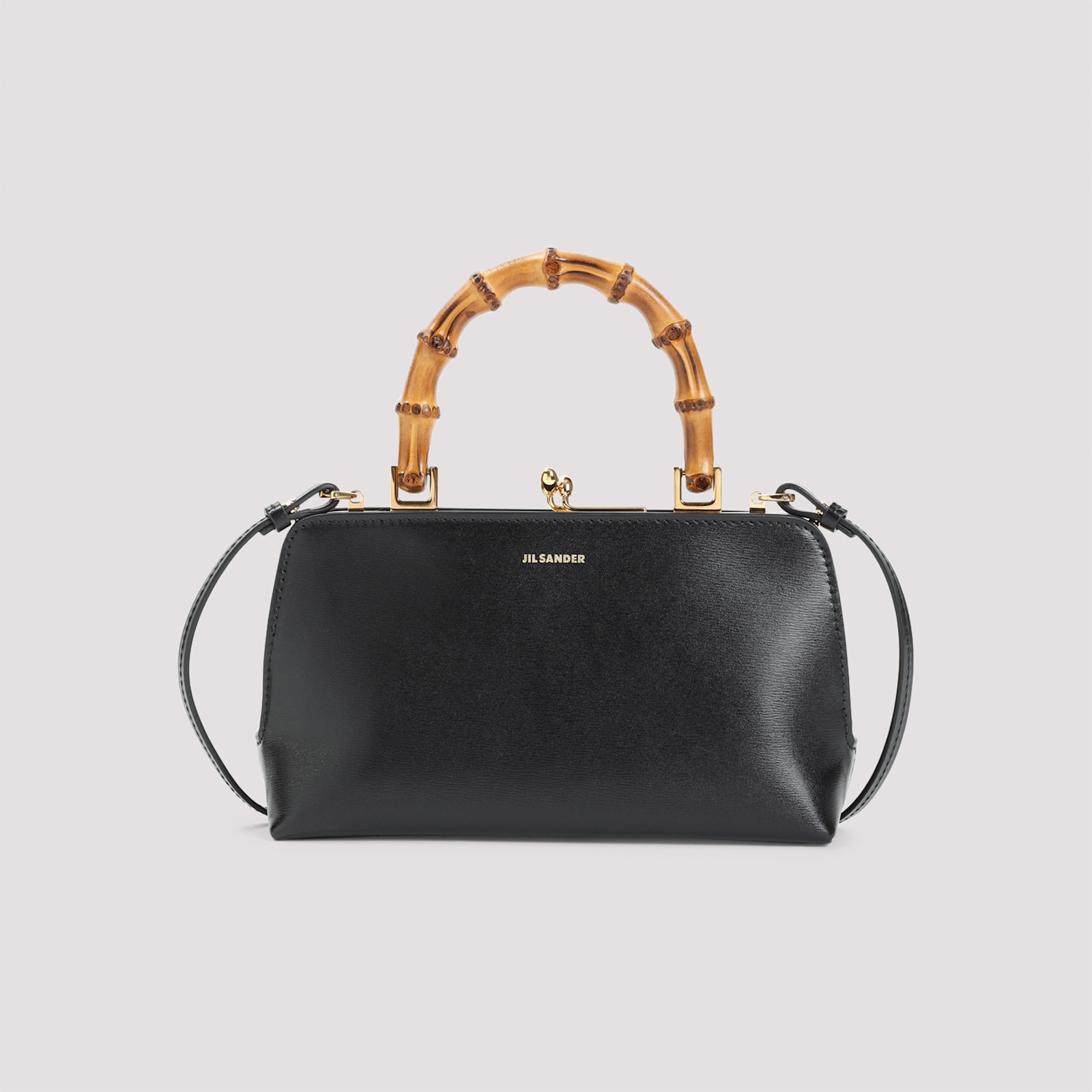 Jil Sander Goji Mini Bamboo Bag In Black