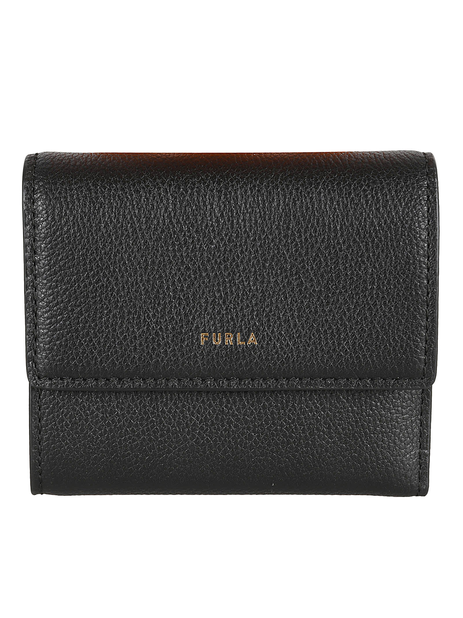 Furla Logo Flap Wallet In Nero