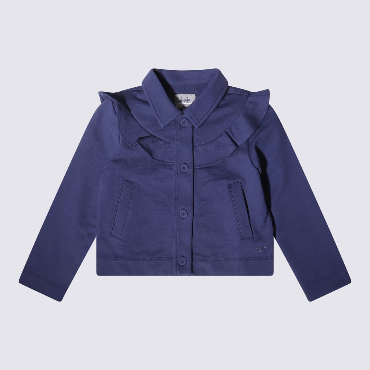 Shop Il Gufo Navy Blue Cotton Down Jacket In Blu Marino