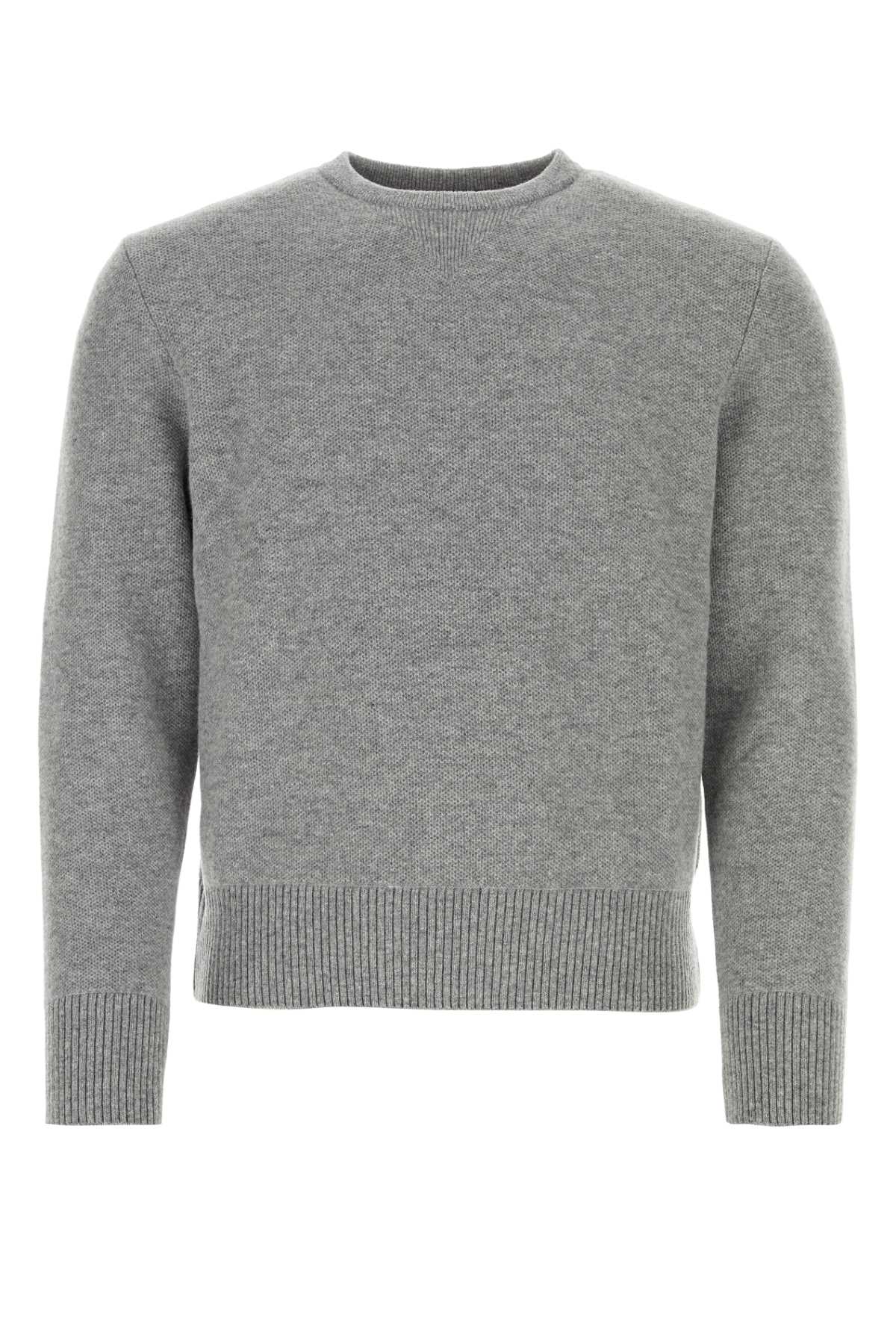 Shop Thom Browne Grey Wool Sweater In Ltgrey