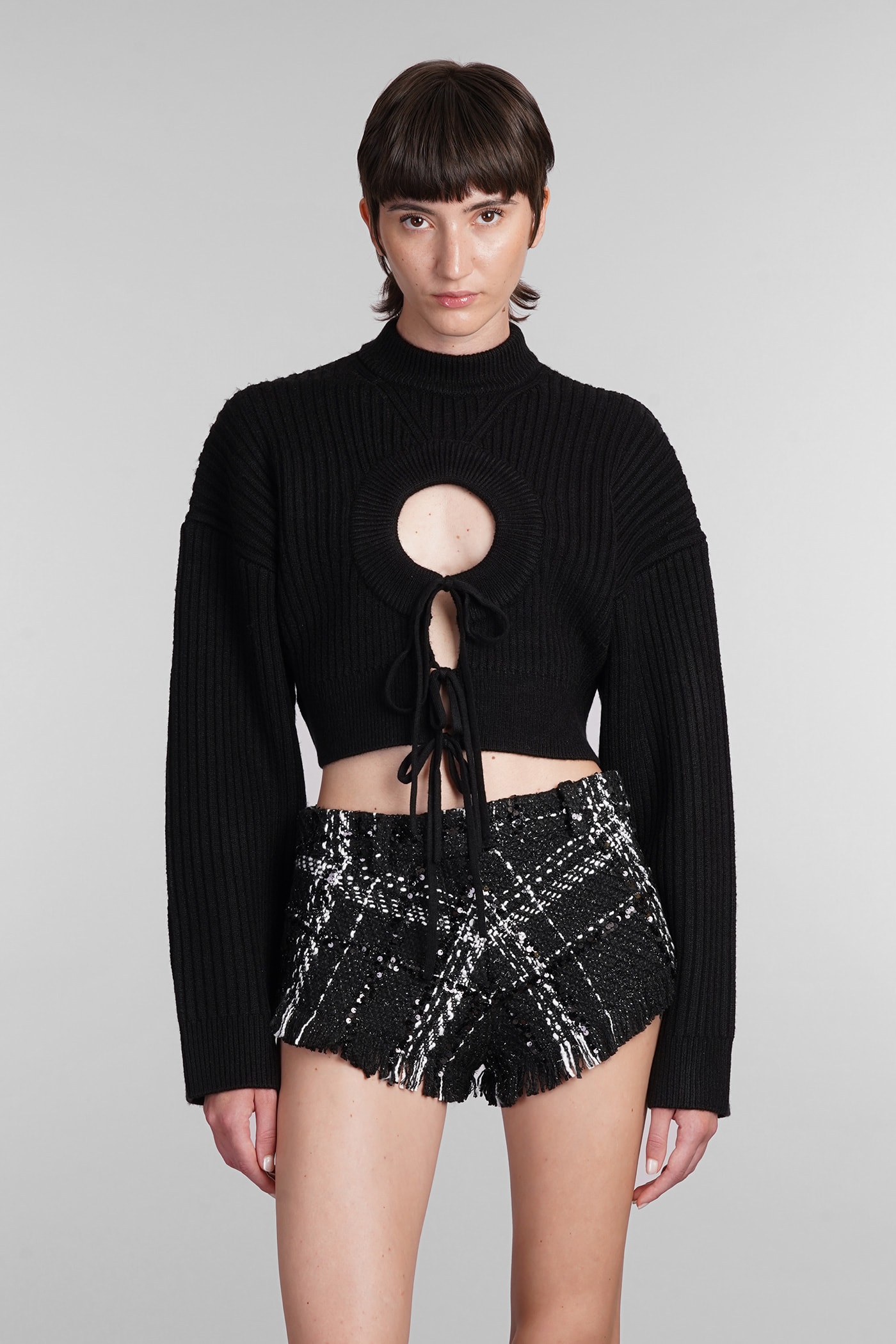 DAVID KOMA KNITWEAR IN BLACK ACRYLIC 