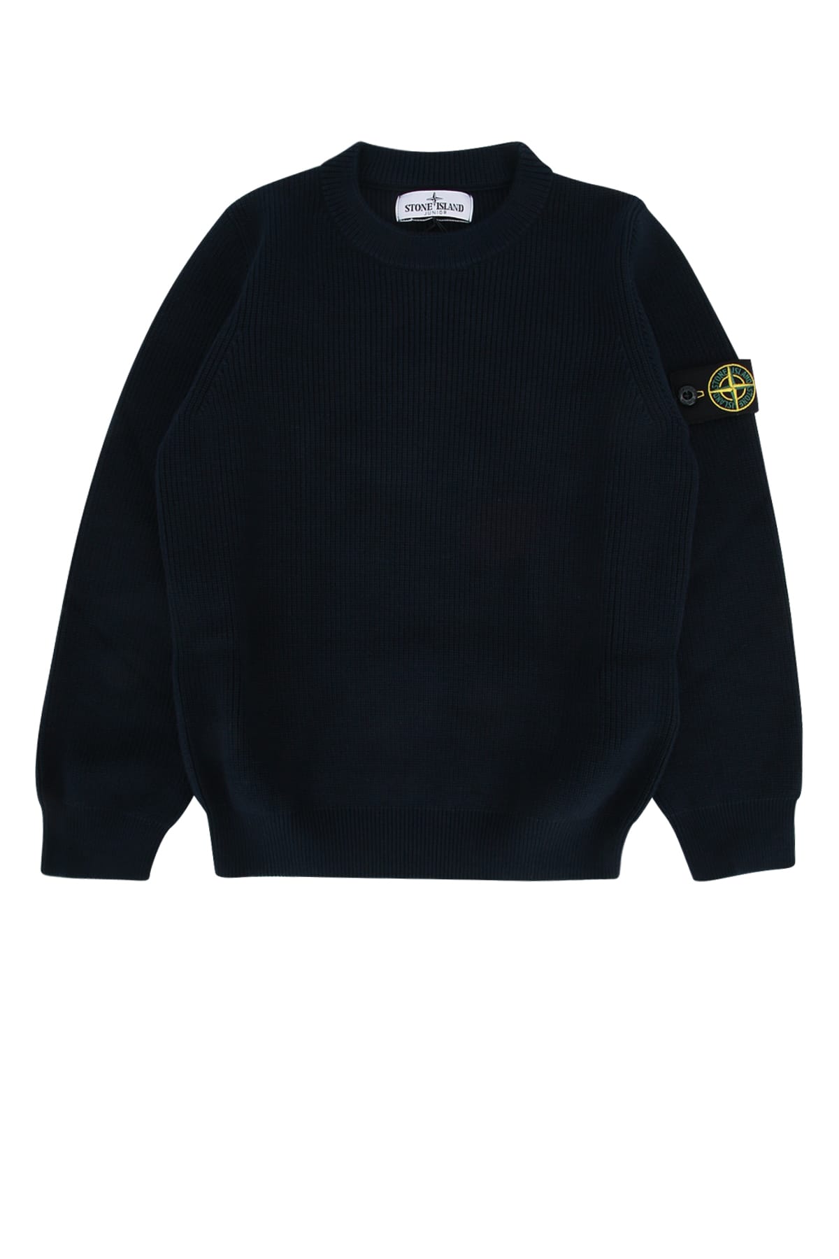 Stone Island Compass-motif Crewneck Jumper In Navyblue