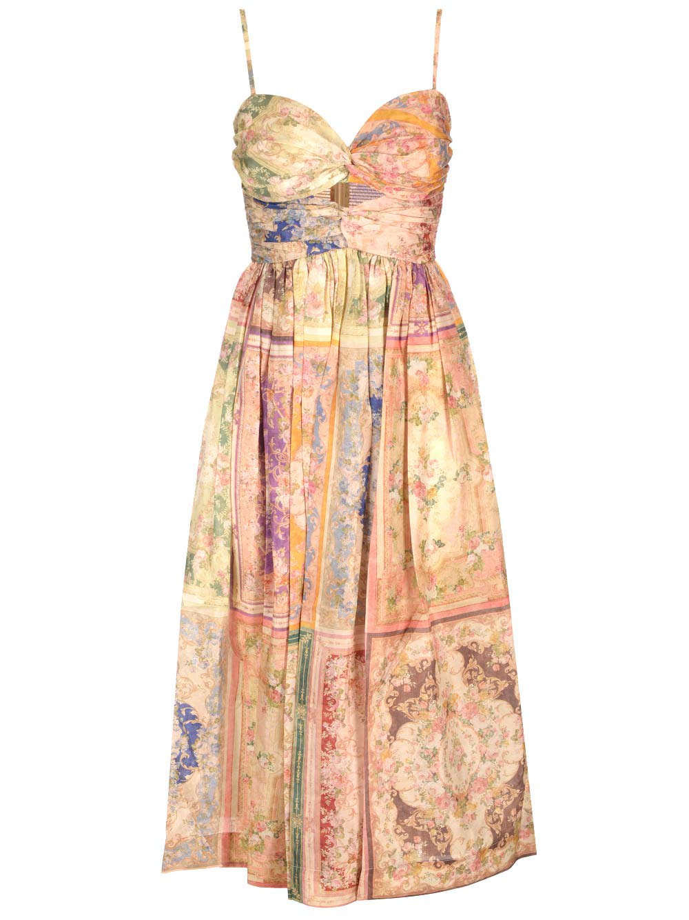 Shop Zimmermann August Midi Dress In Multicolor