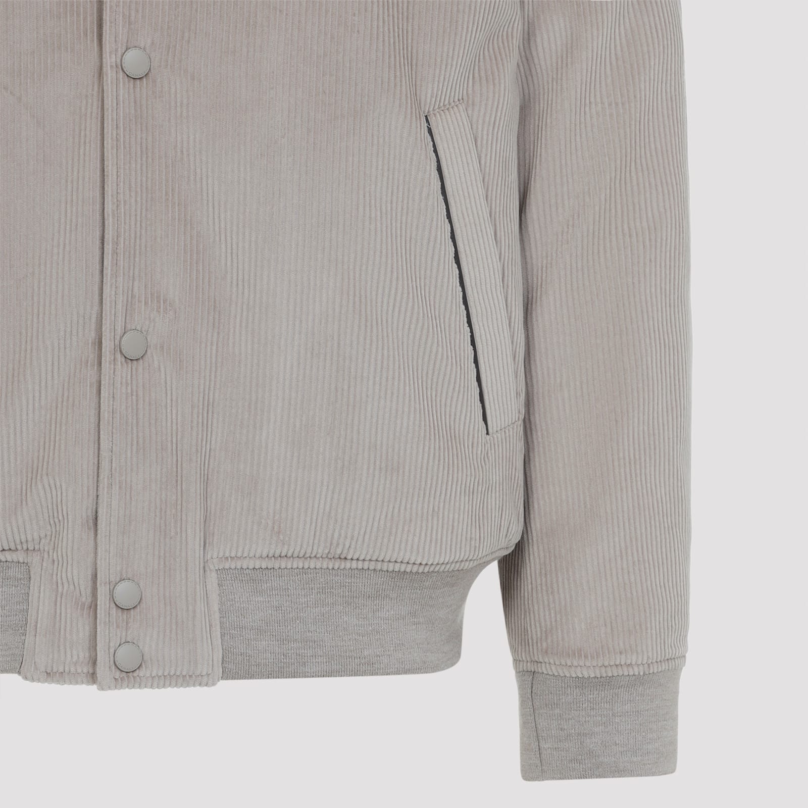 Canali Velvet Bomber In Gray