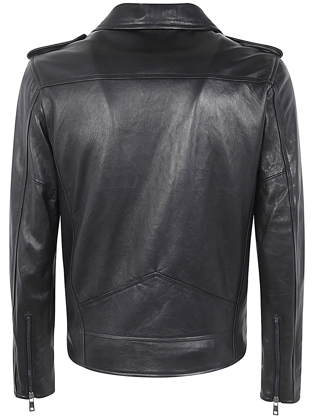 Shop Giorgio Brato Eco Sheepskin Biker Jacket In Black