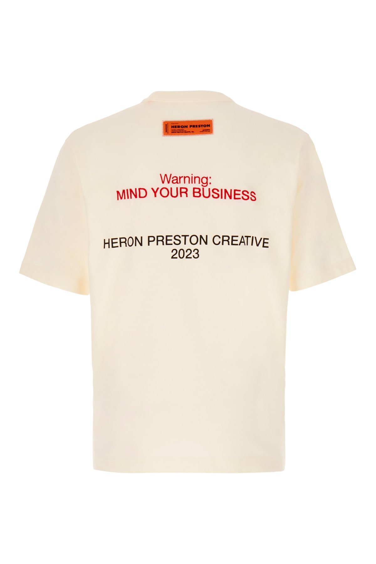 Shop Heron Preston Ivory Cotton T-shirt In 0410