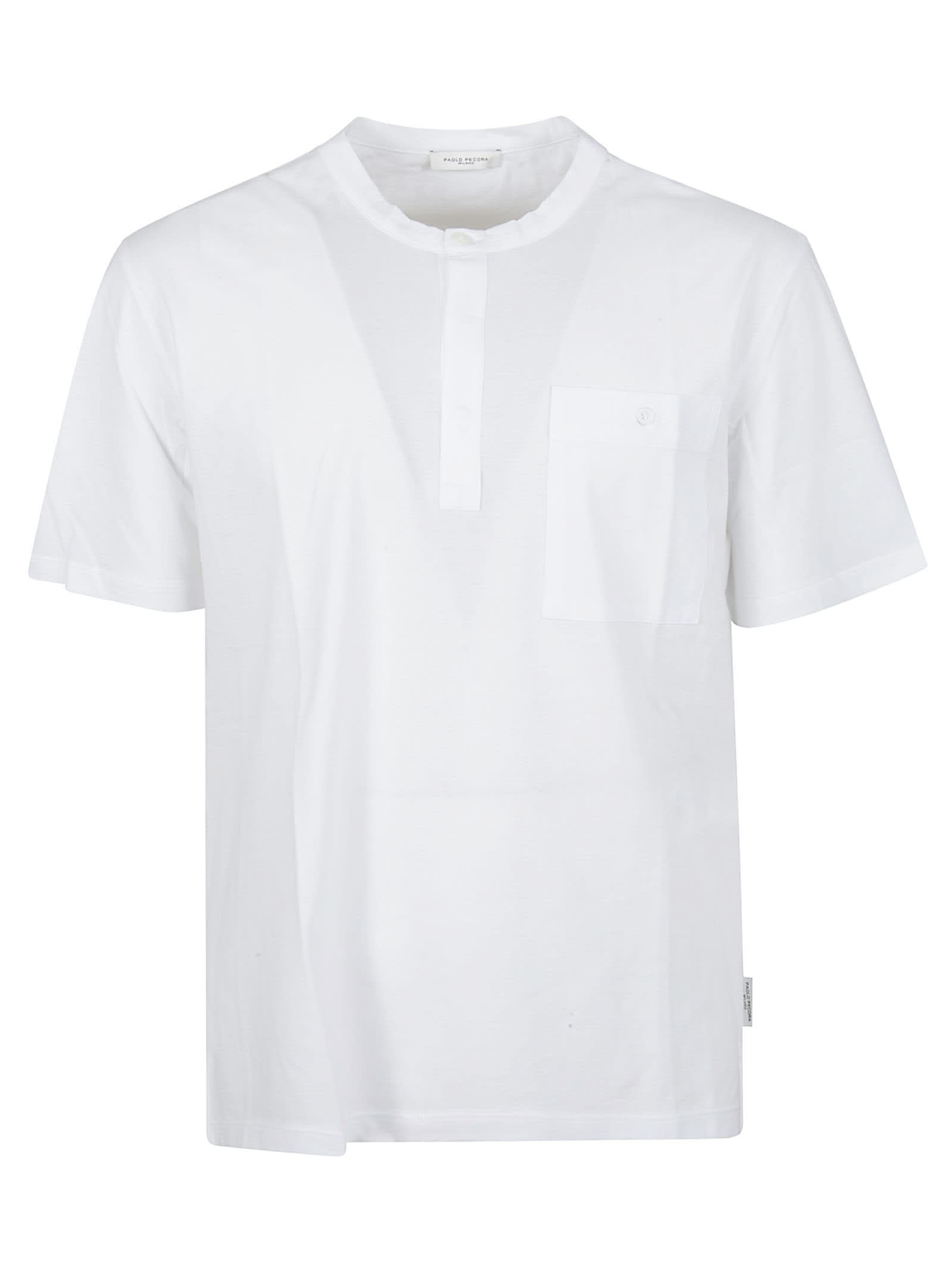 Paolo Pecora Patched Pocket Band Collar Polo Shirt