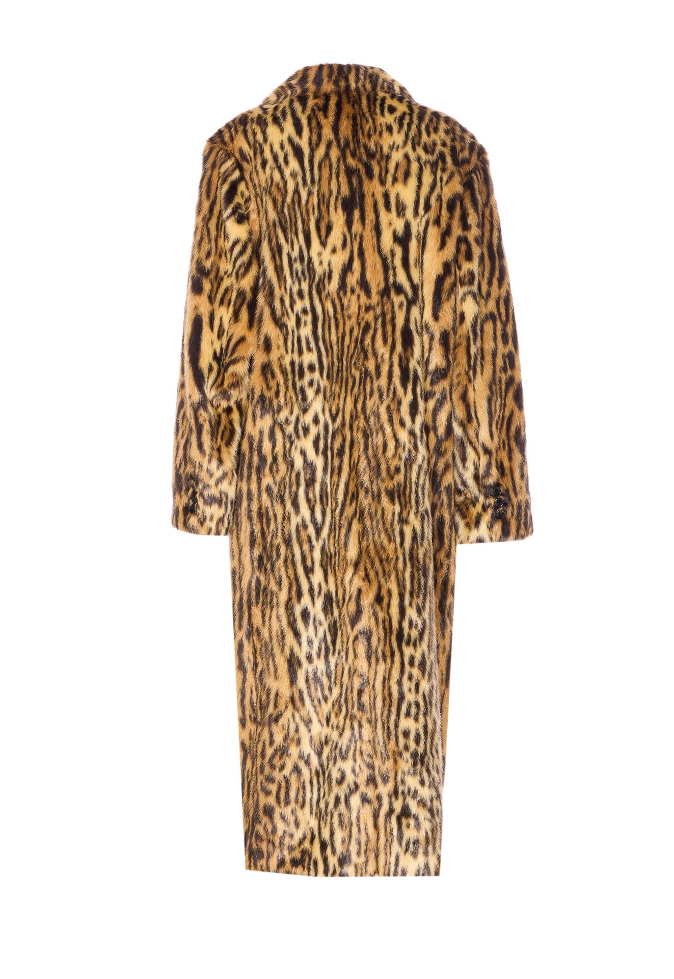 Stand Studio Marceline Leopard Print Faux Fur Coat In Brown