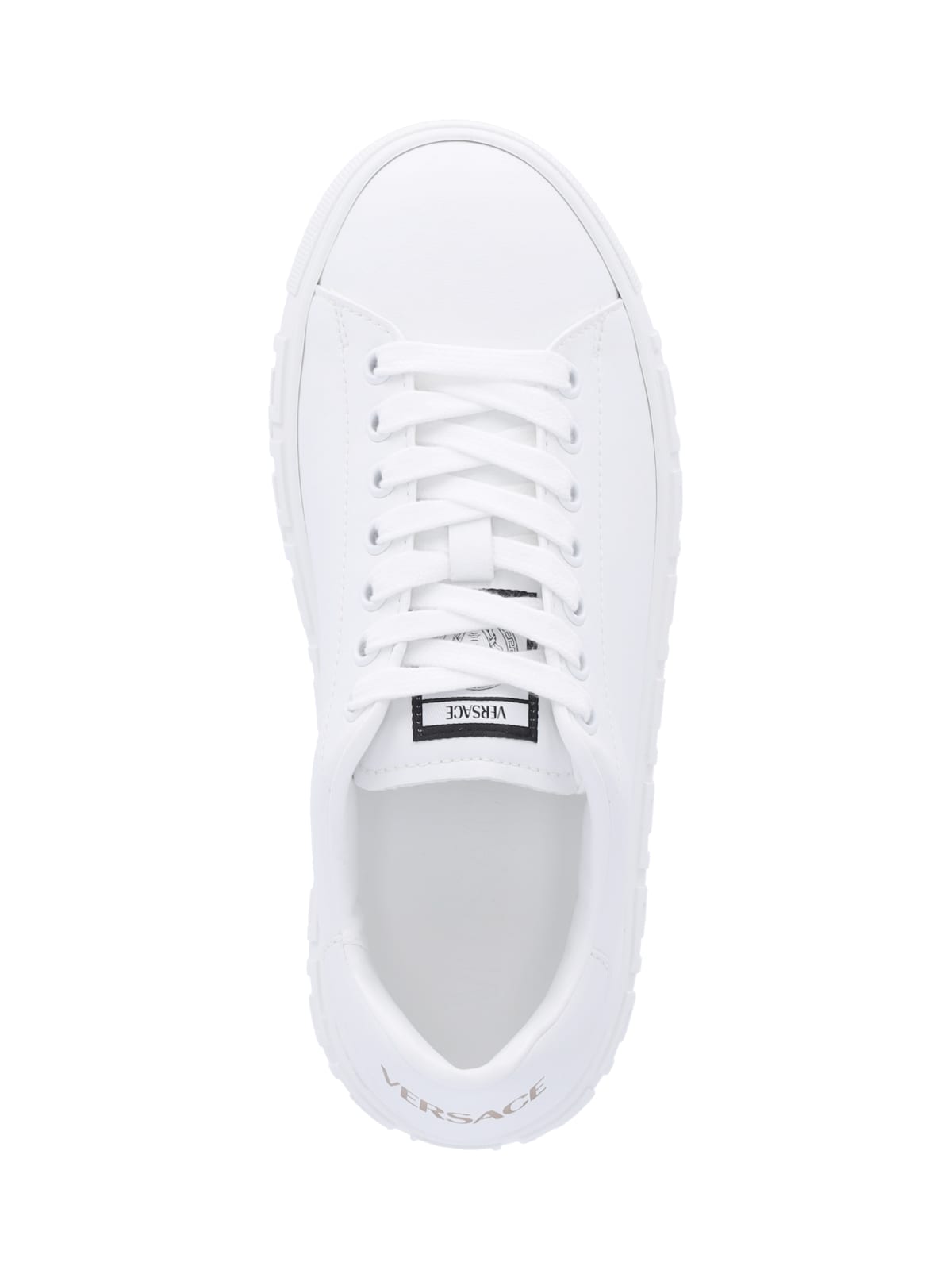 Shop Versace Greca Sneakers In White