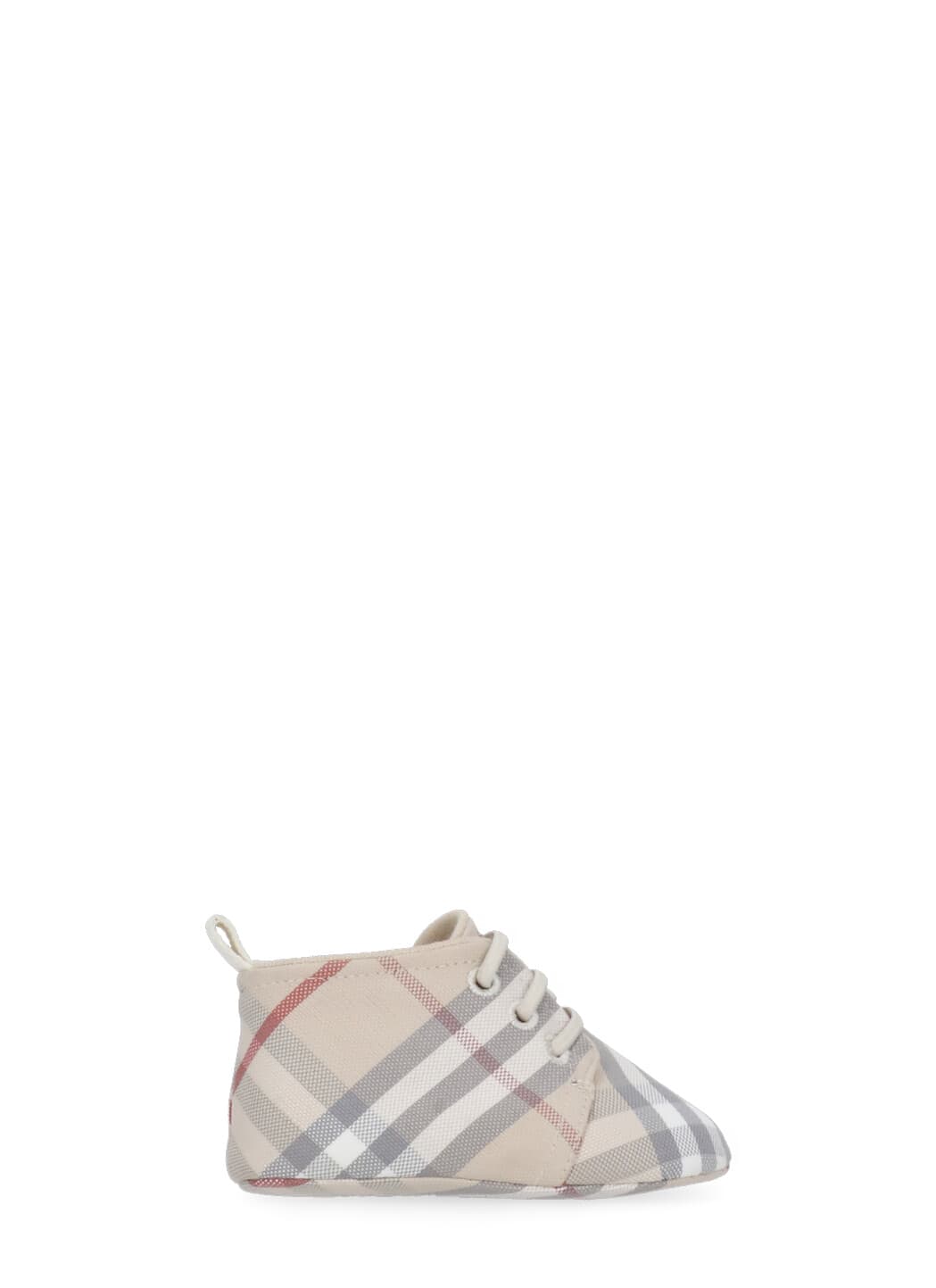 Burberry Beige Sneakers For Babykids With Vintage Check In Multi