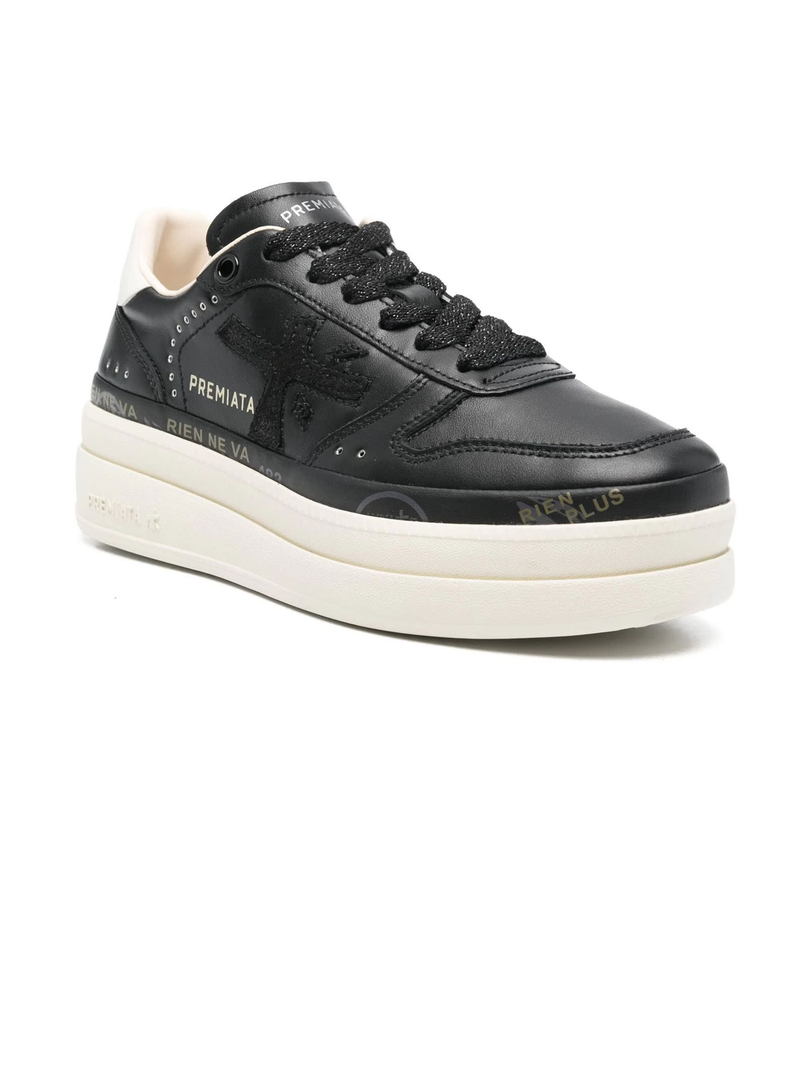 Shop Premiata Black Micol Sneakers