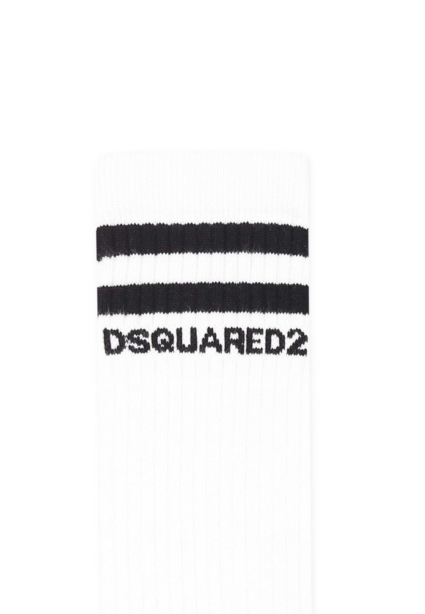 Dsquared2 Rib Knitted Socks In White