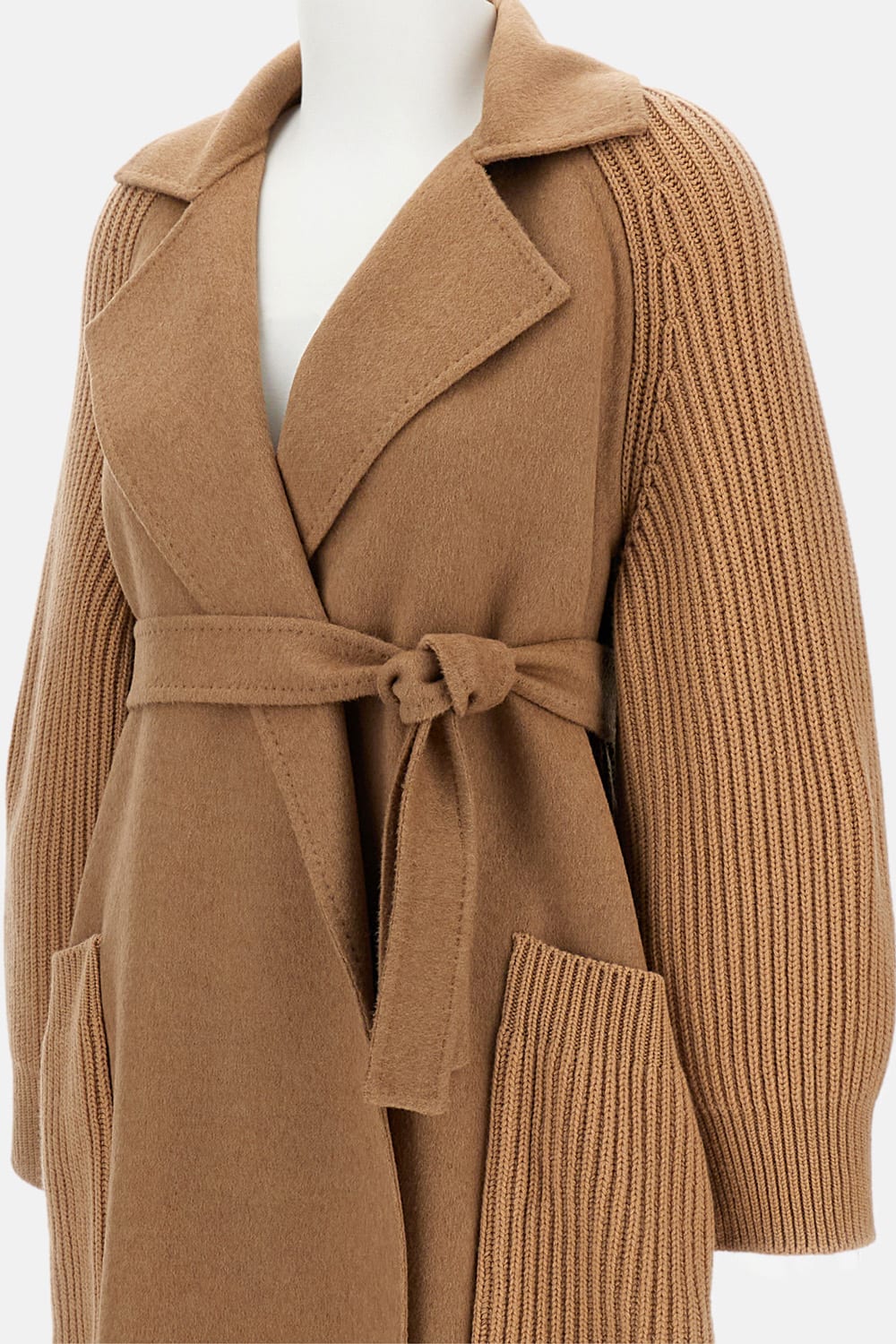 Max Mara Long Coat In Gold
