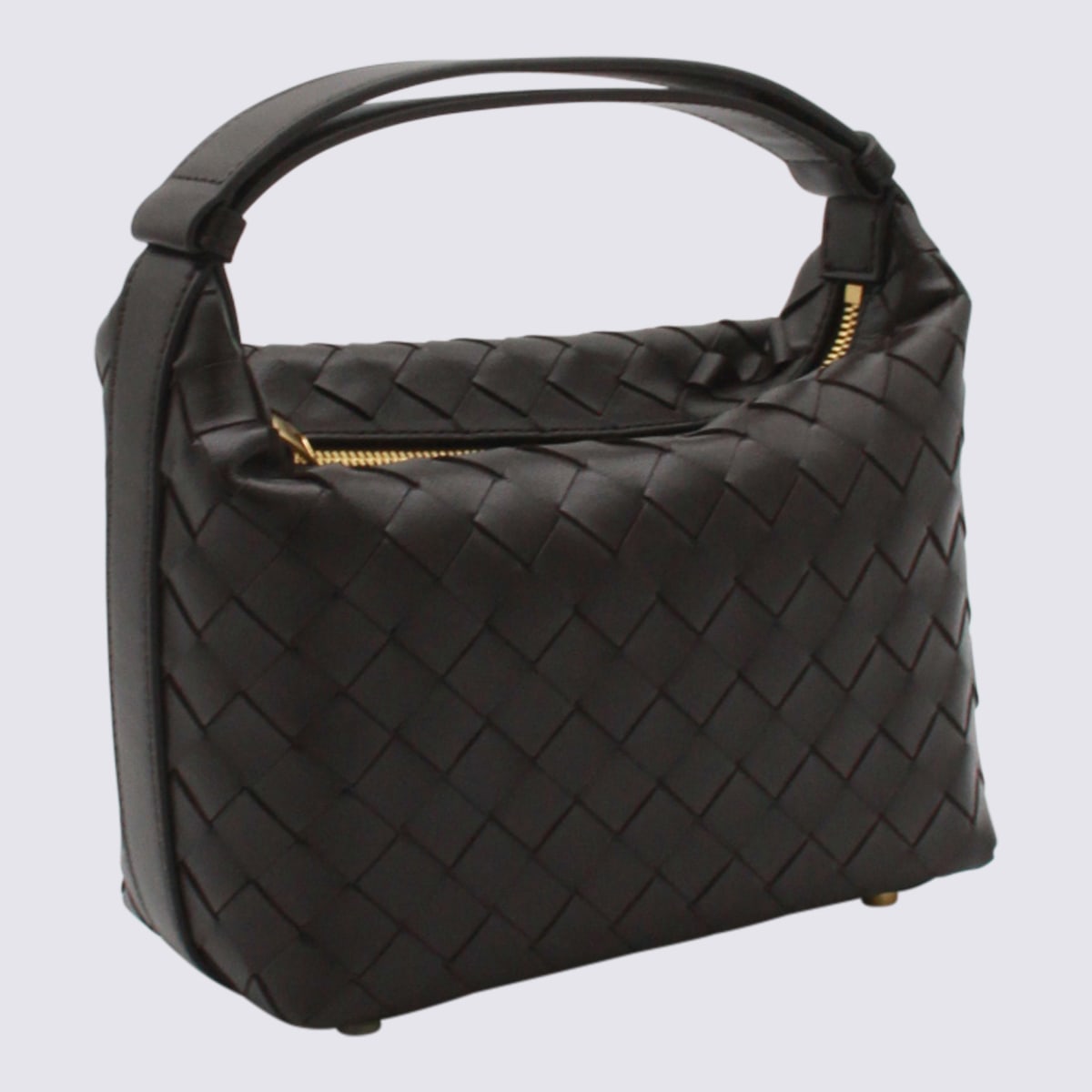 Bottega Veneta Dark Brown Leather Wallace Shoulder Bag In Brown