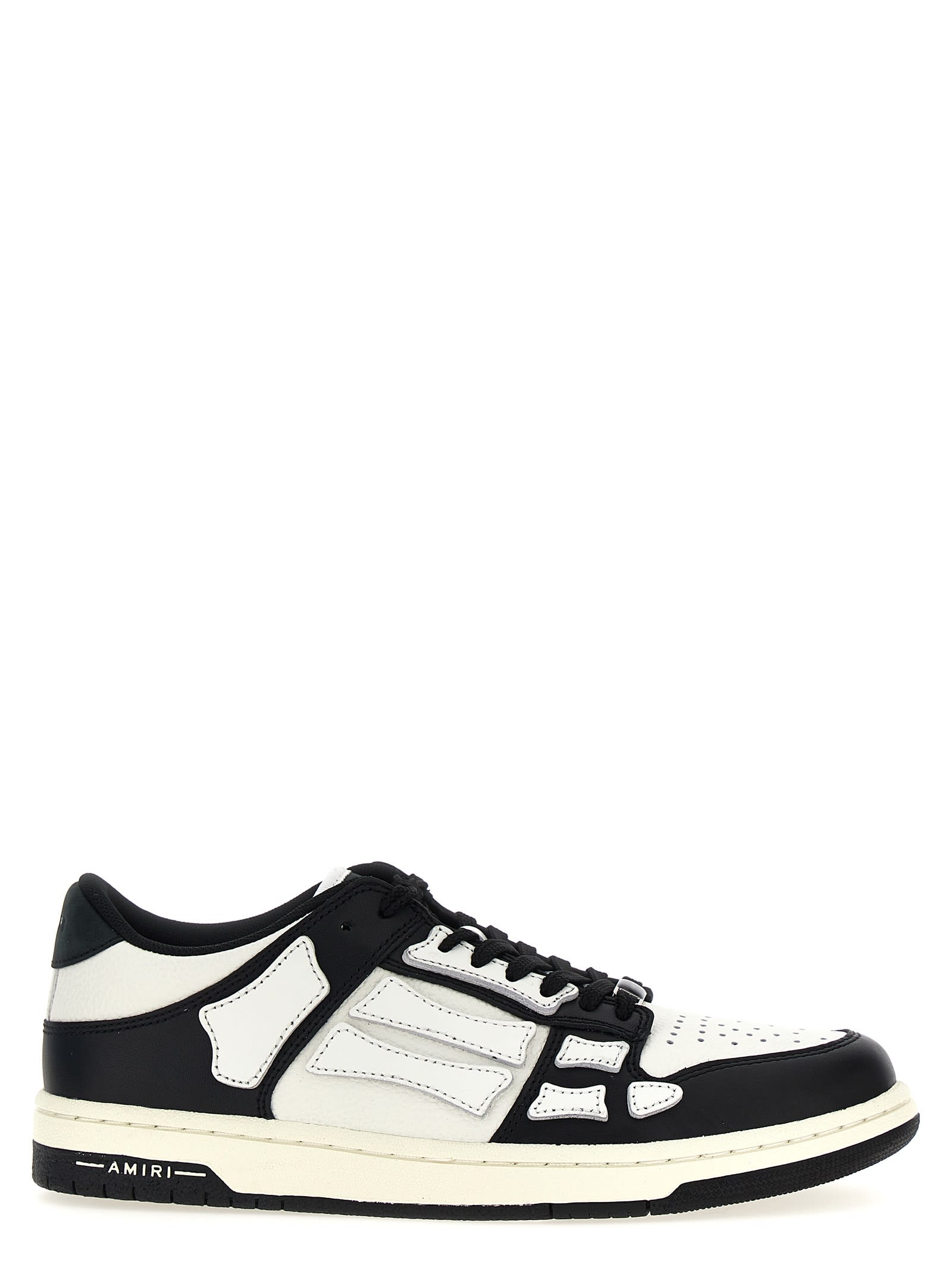 Shop Amiri Skel Top Low Sneakers In White/black