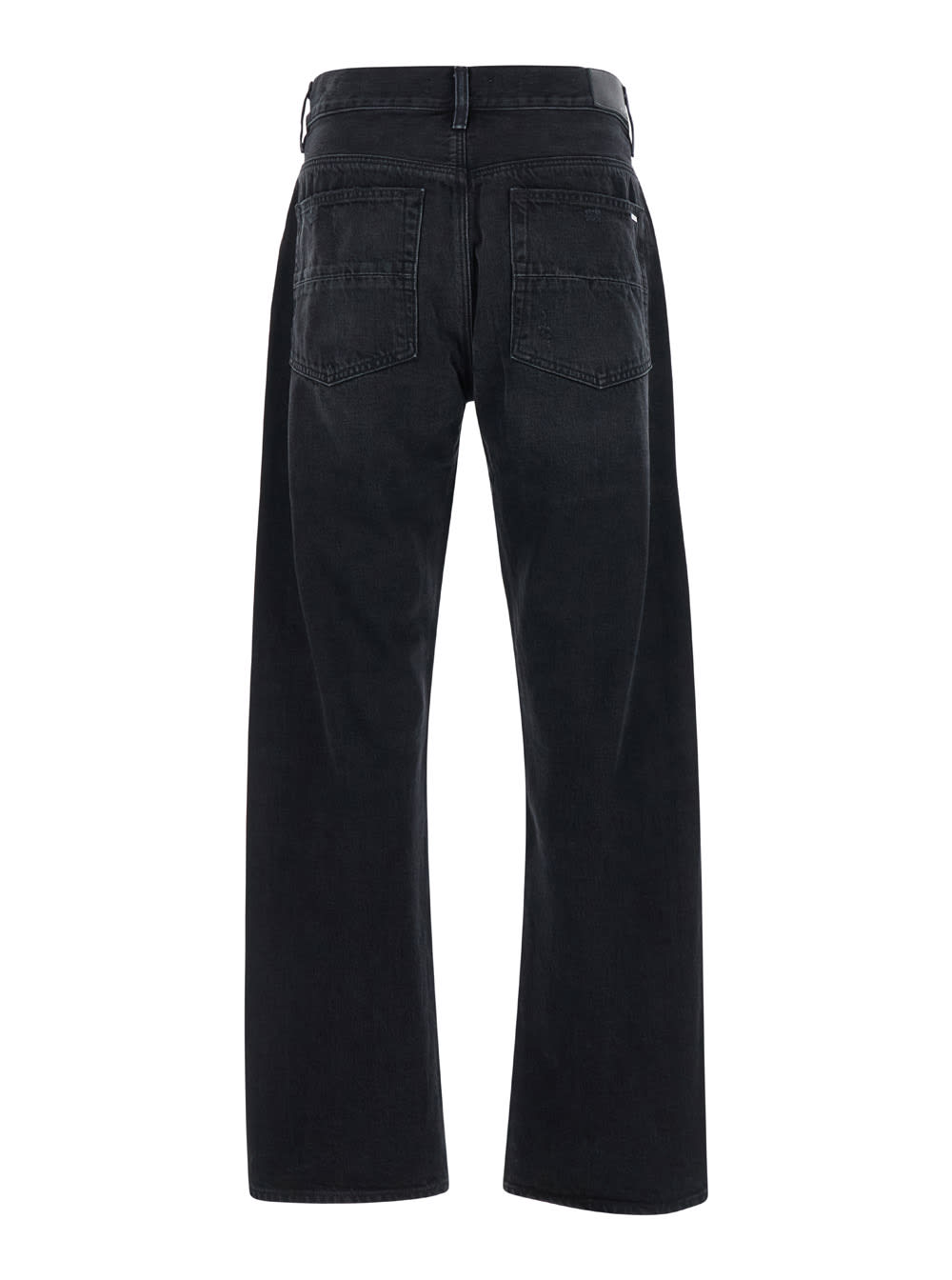 Shop Amiri Black Jeans With Rips And Bandana Detail In Denim Man