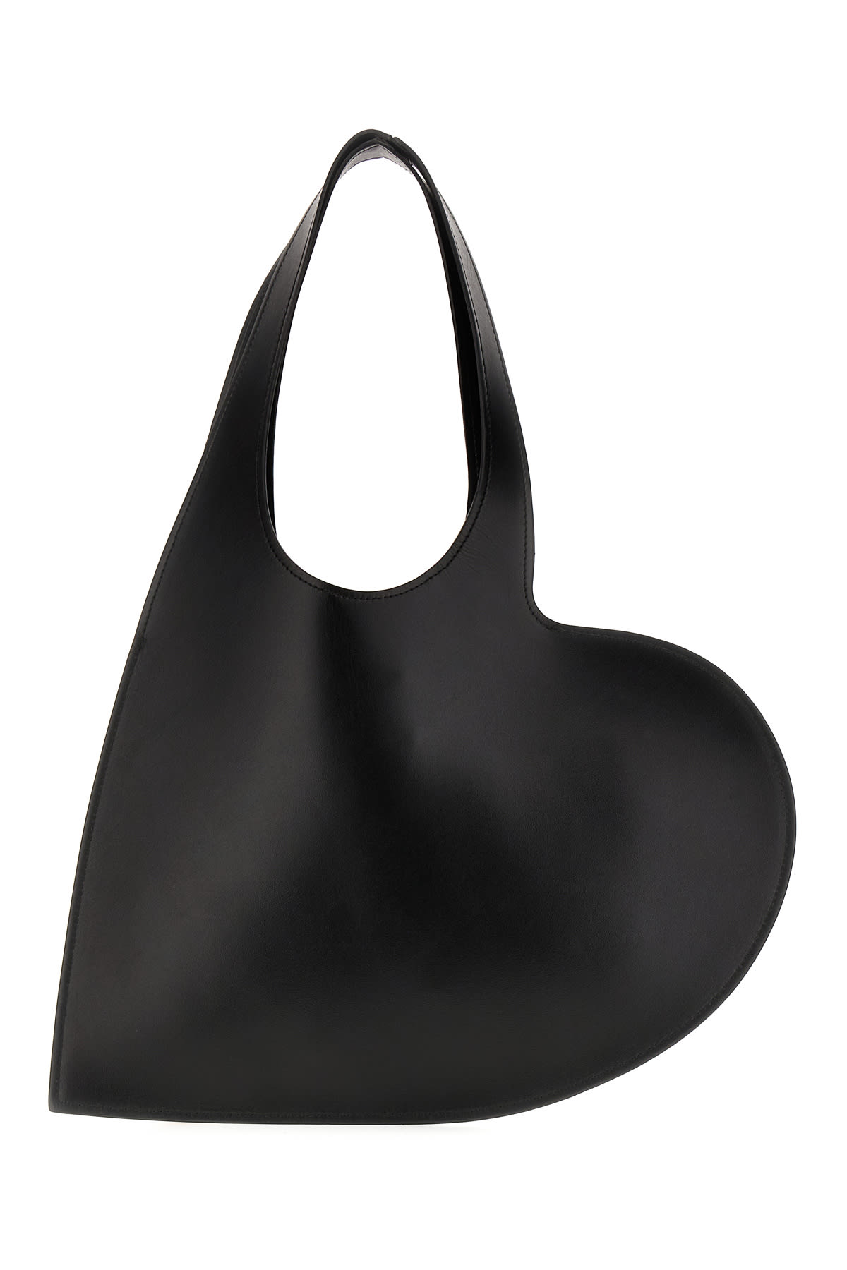 Shop Coperni Black Leather Mini Heart Handbag