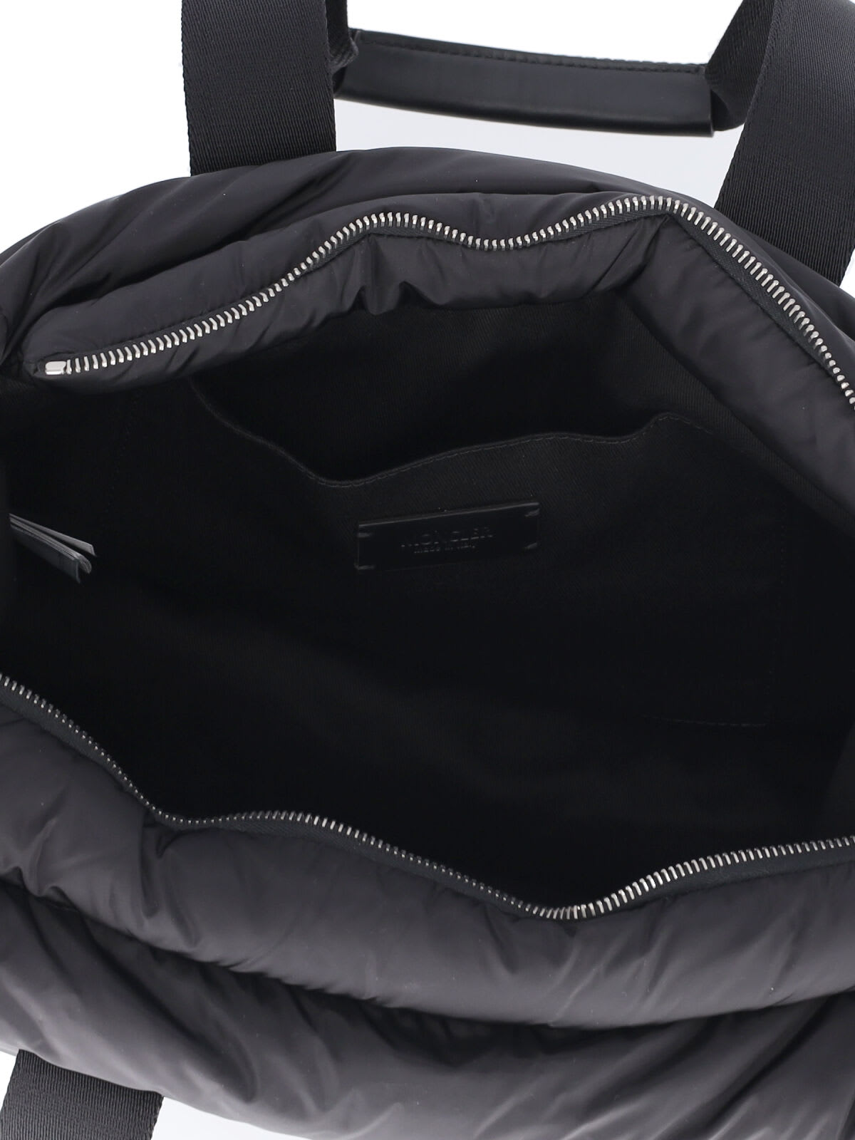 Moncler Caradoc Padded Nylon Shoulder Bag With Logo Patch In Black