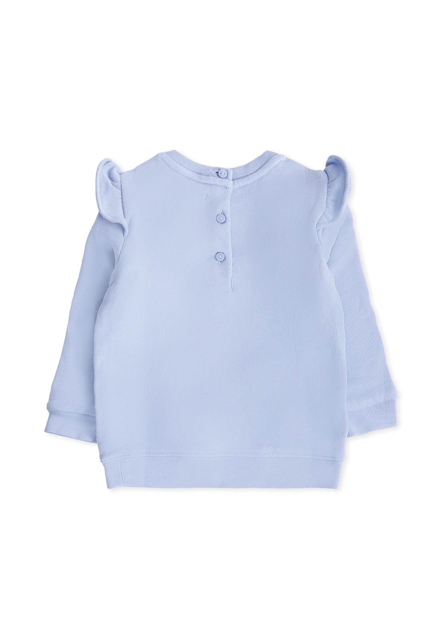 Ralph Lauren Light Blue Sweatshirt For Baby Girl With Polo Bear In Blue