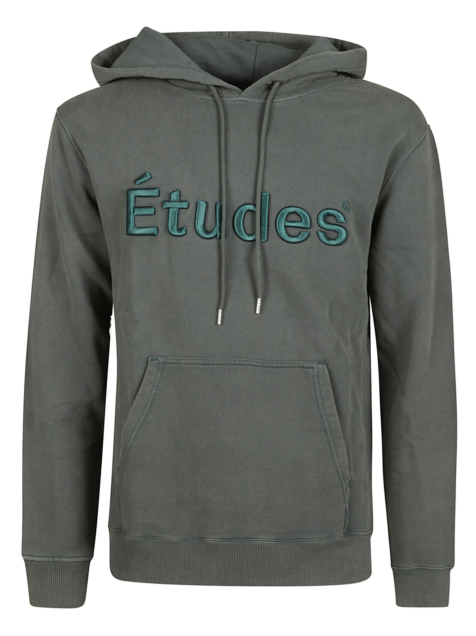 Shop Etudes Studio Embroidered Logo Hoodie In Green