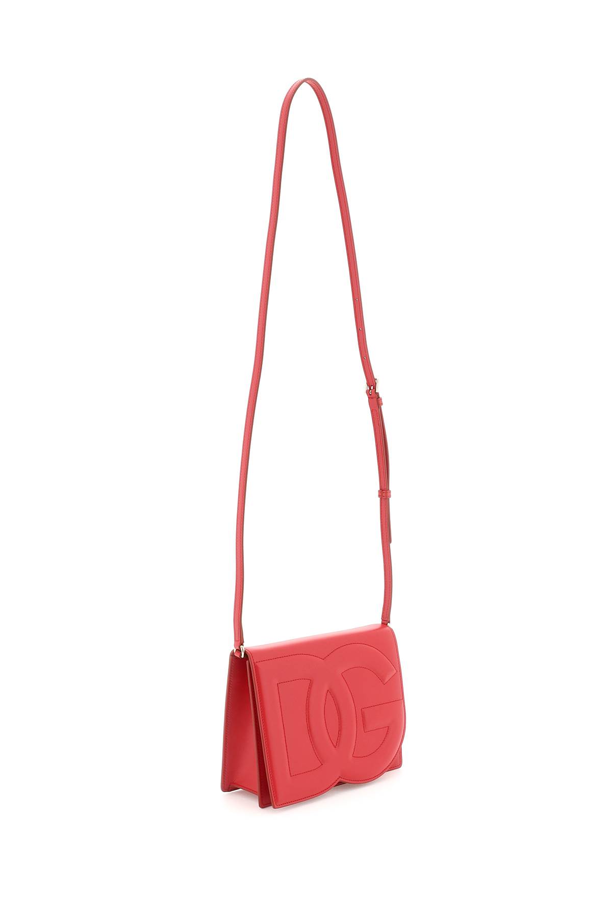 Dolce & Gabbana Dg Logo Crossbody Bag In Calf Leather In Rosso