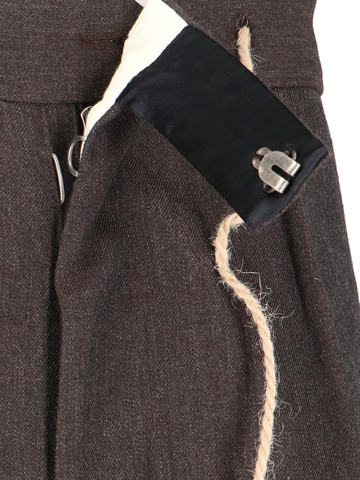 Shop Maison Margiela Wool Pants In Brown