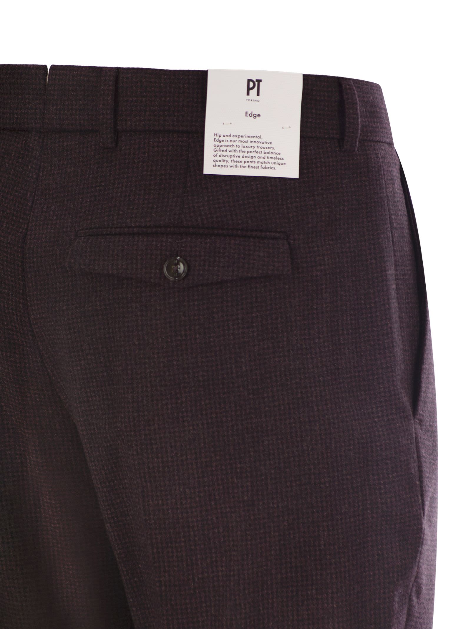 Shop Pt Torino Rebel - Wool Trousers In Bordeaux