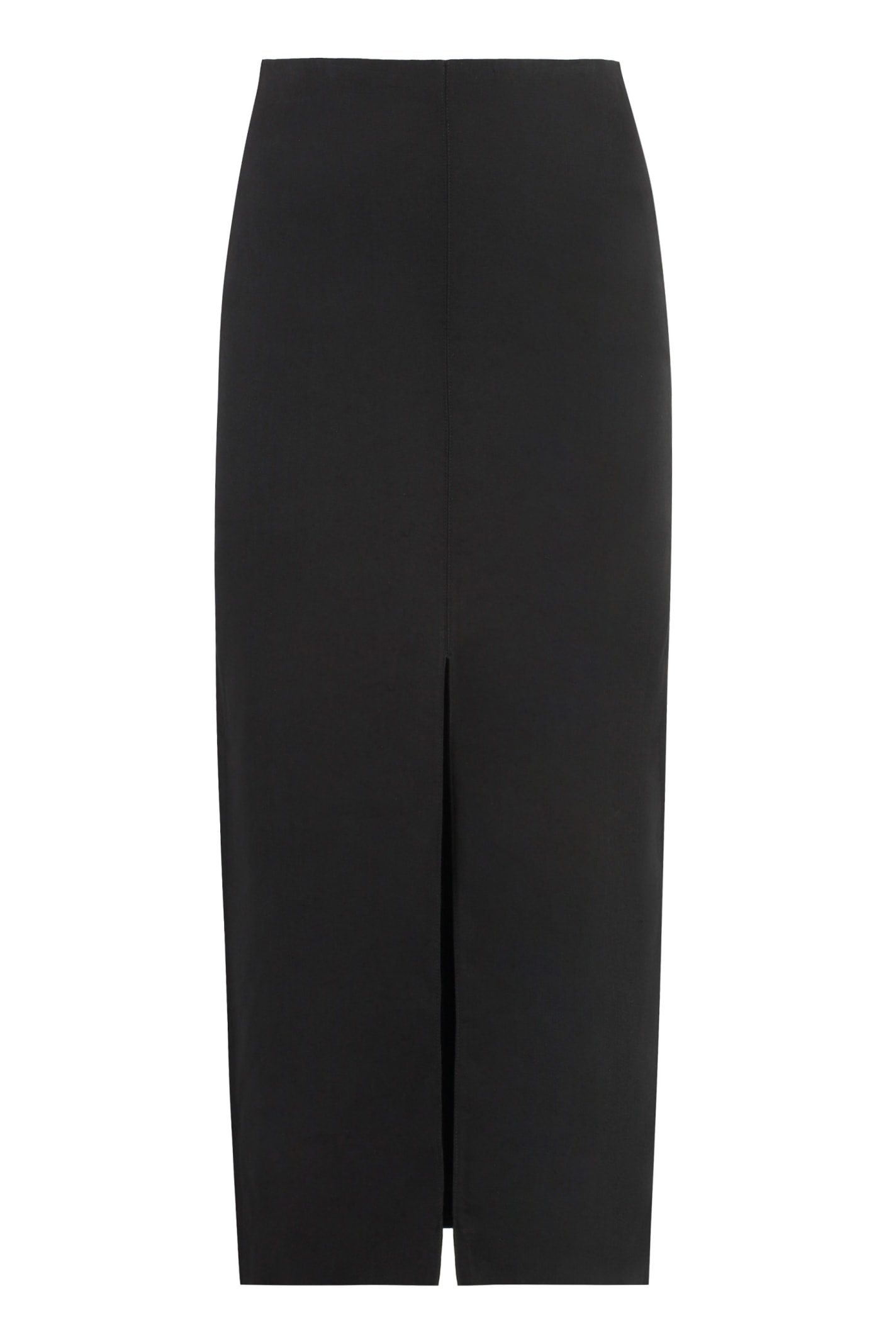 Shop Isabel Marant Secia Cotton Cady Midi Skirt In Black