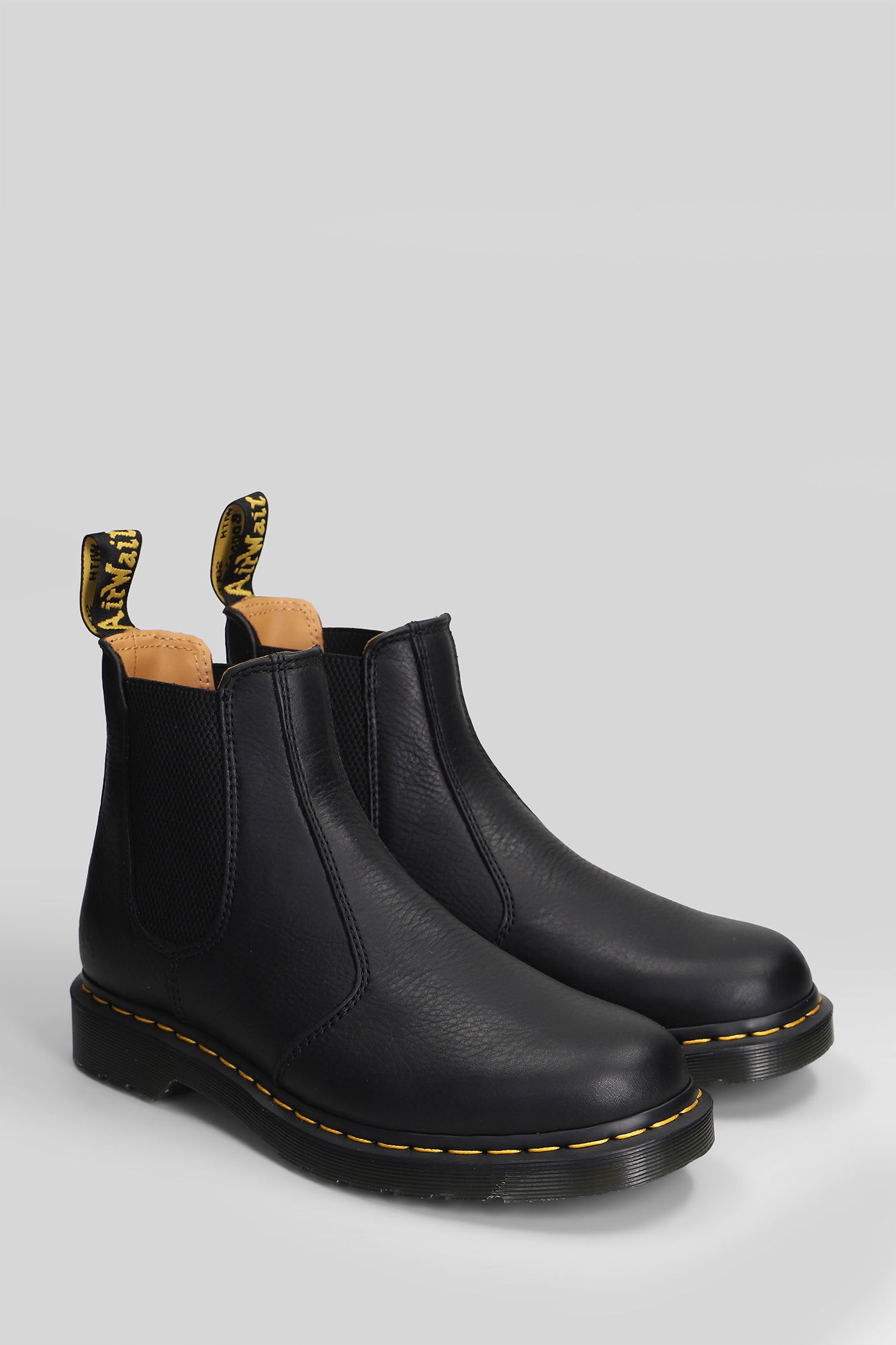 Dr. Martens 2976 Ambassador Combat Boots In Black Leather In Black