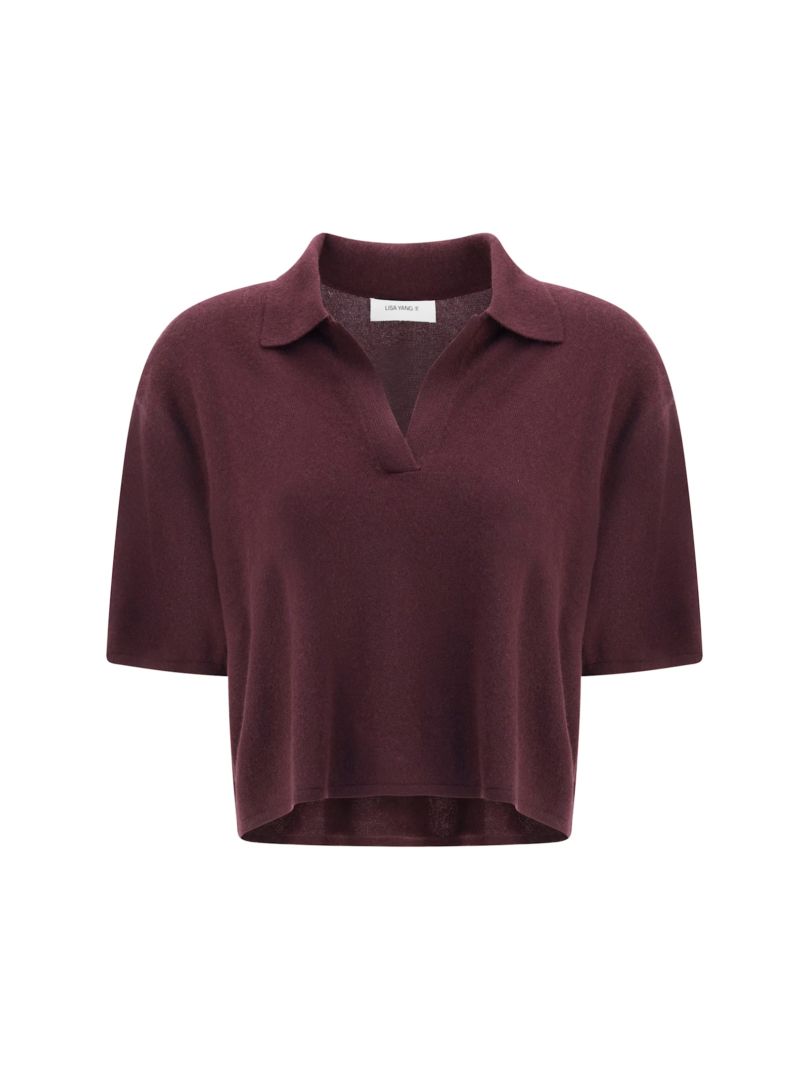 Lisa Yang Neela T-shirt Knitwear Brown In Burgundy