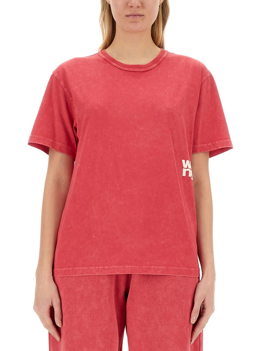 Shop Alexander Wang T T-shirt With Logo In Pink