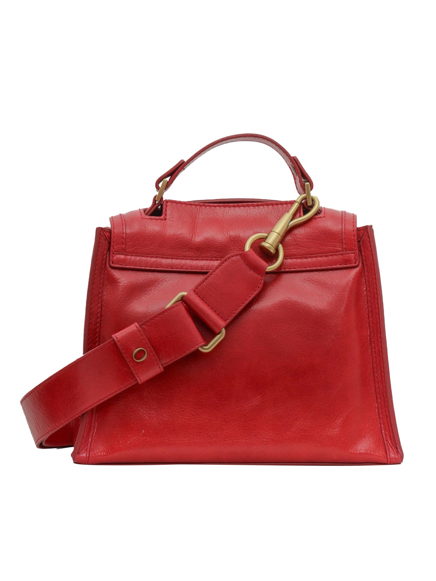 Shop Orciani Red Leather Handbag