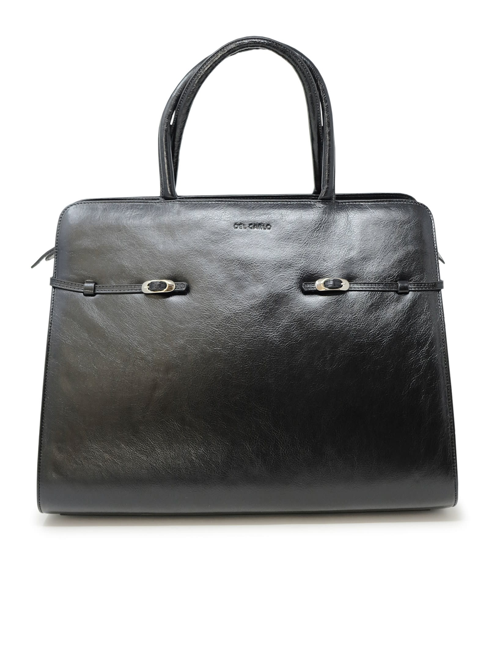 Shop Del Carlo Roberto  Black Leather Bag