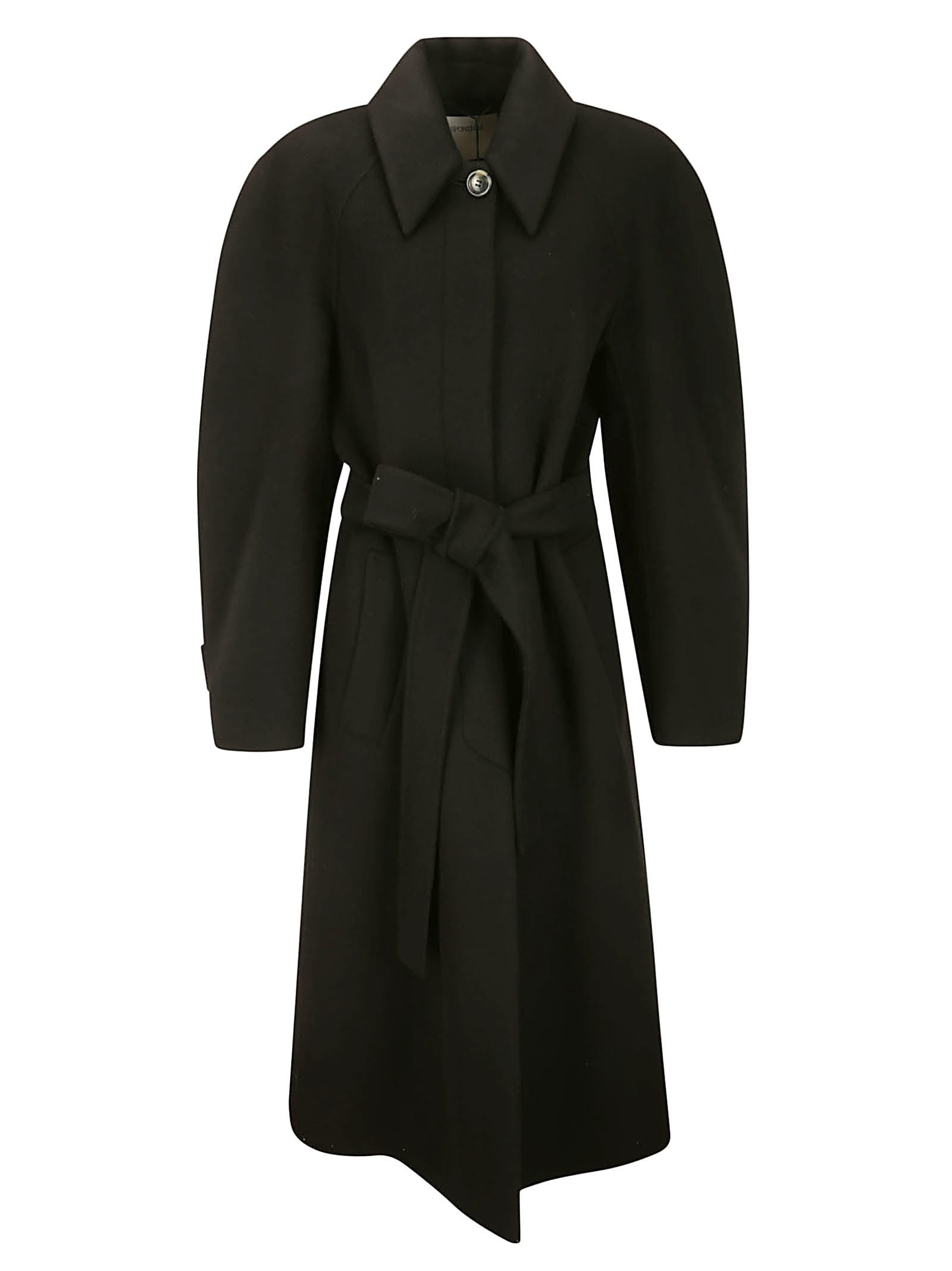 Sportmax Black Wool Blend Azzorre Coat In Black
