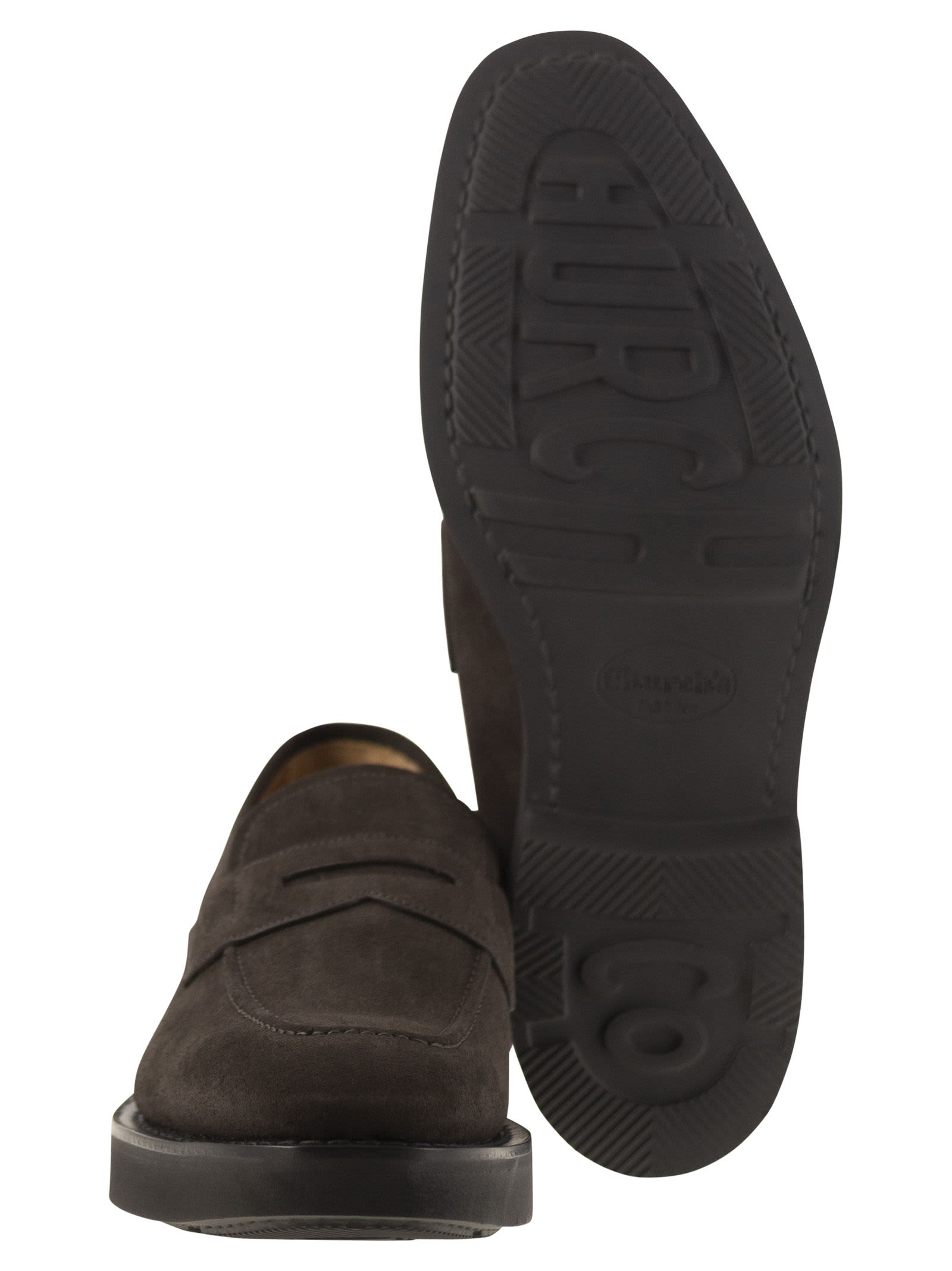 Shop Church's Suede Calfskin Moccasin In Dark Brown