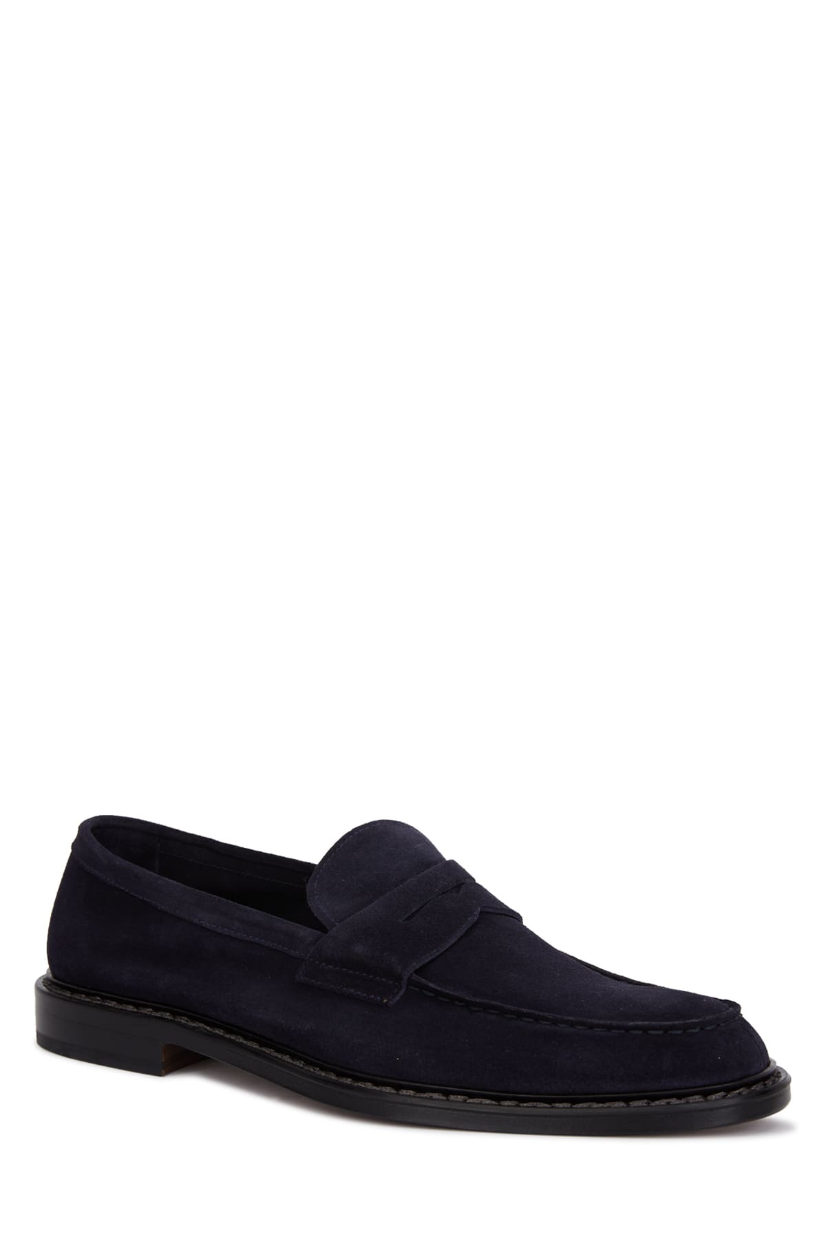 Shop Doucal's Midnight Blue Suede Wash Loafers In Nb00